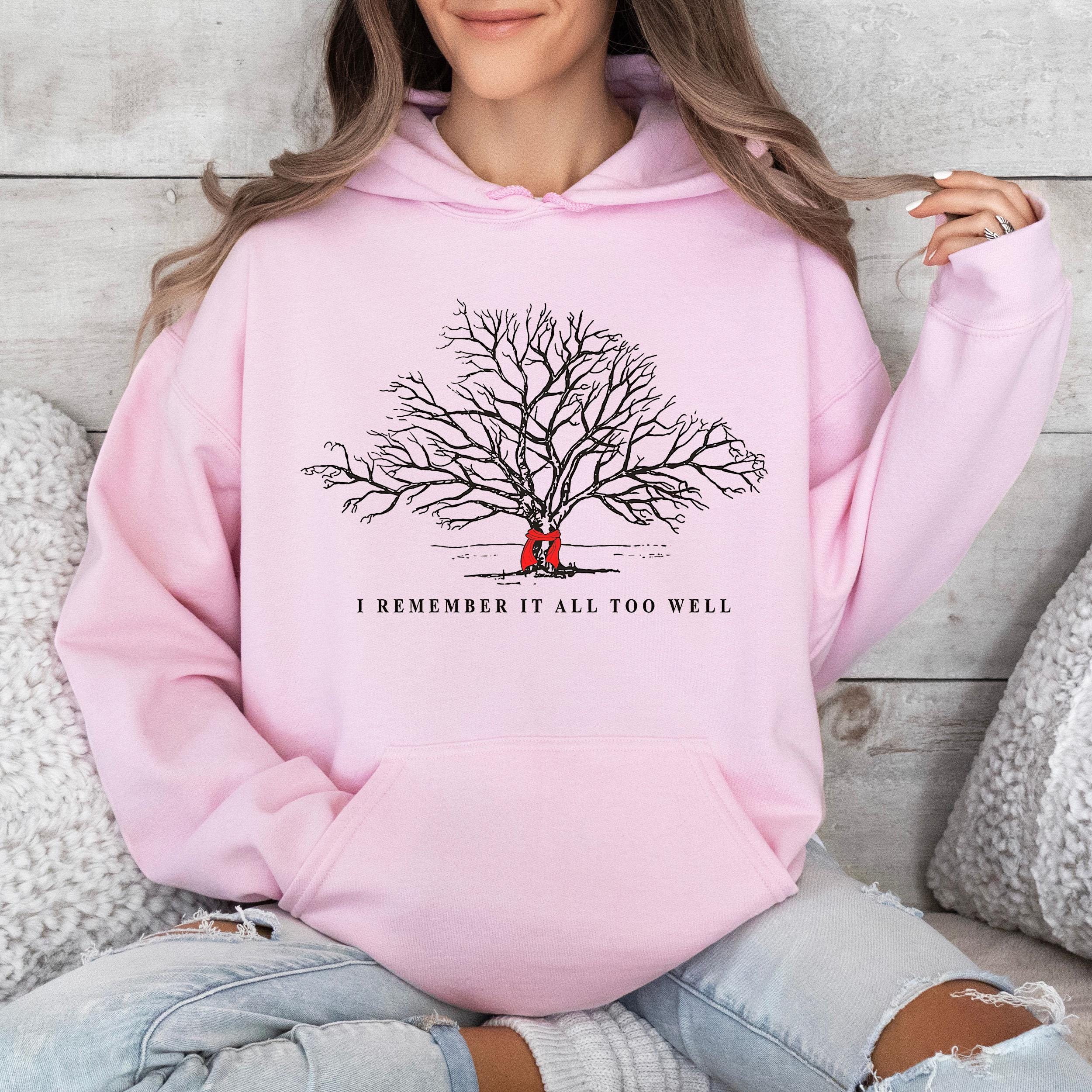 I Remember It All Too Well Sweatshirt for Women, Gildan 18500, Printify Choice, Cozy Fall Outfit, Red Scarf Tree Hoodie, Lyric Gift
