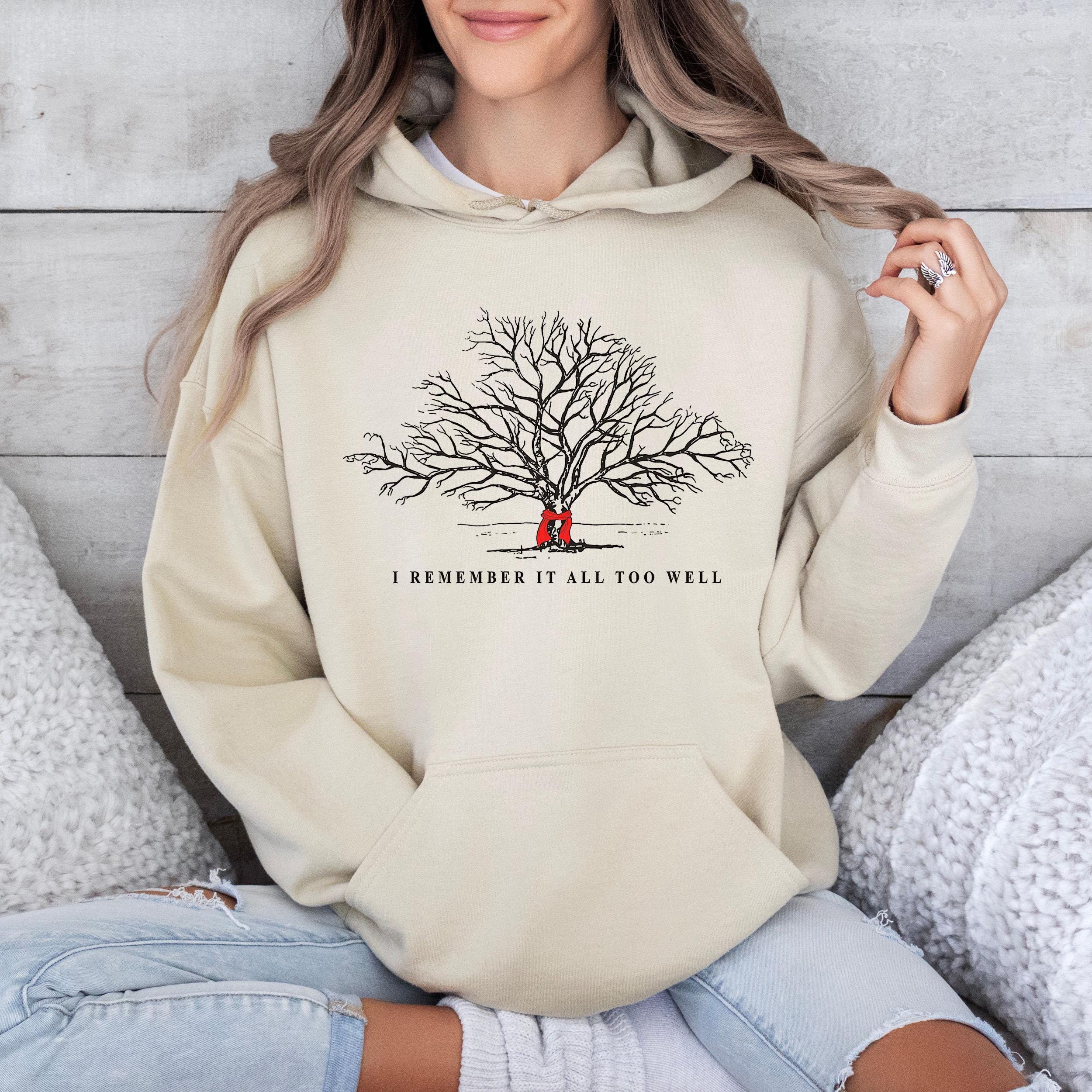 I Remember It All Too Well Sweatshirt for Women, Gildan 18500, Printify Choice, Cozy Fall Outfit, Red Scarf Tree Hoodie, Lyric Gift