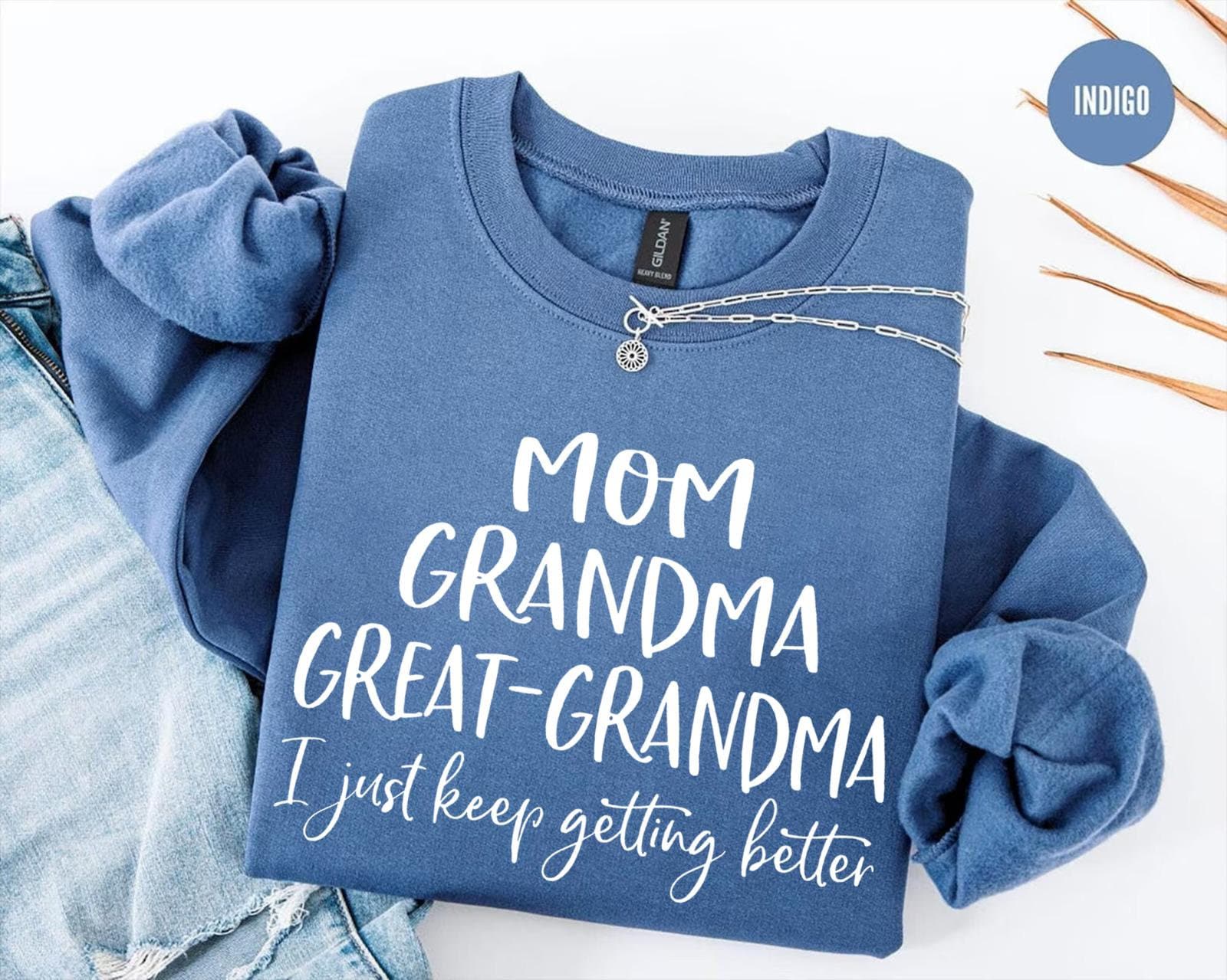Cozy Gildan 18000 Great Grandma Sweatshirt, Pregnancy Reveal Gift, Printify Choice, Unisex Crewneck for Women, Baby Announcement, Birthday Surprise