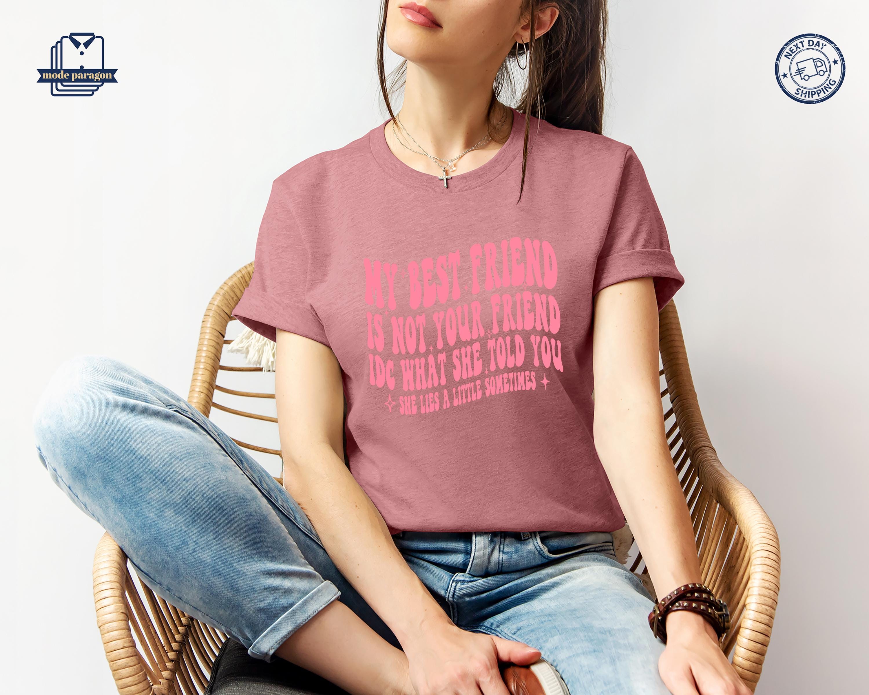 Gildan 5000 Unisex Heavy Cotton Tee - My Best Friend Is Not Your Friend Shirt, Funny Gift for Women, Bestie Inspirational Outfit, Printify Choice