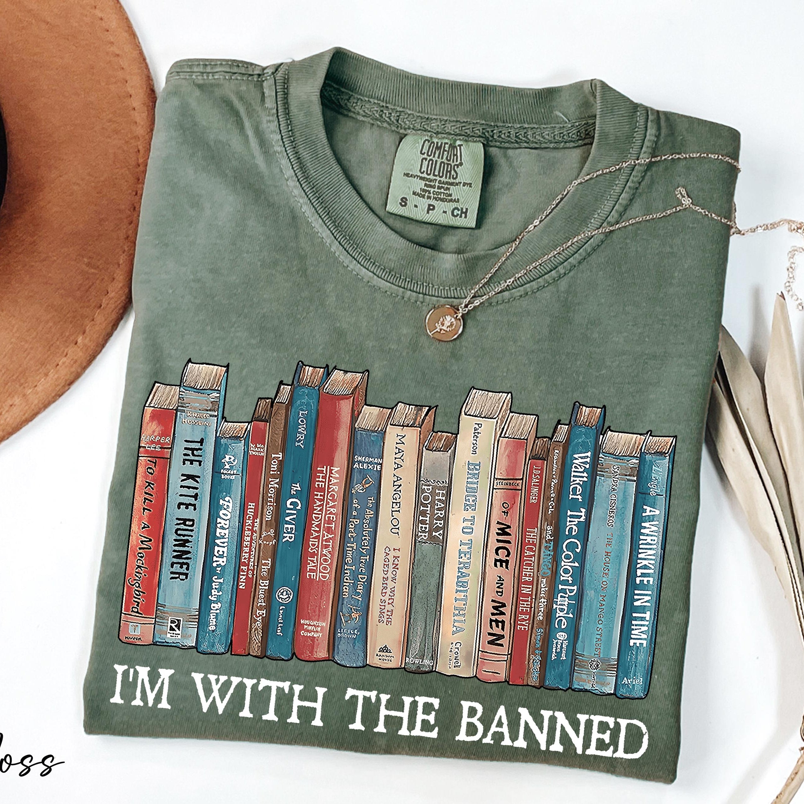 Comfort Colors® I'm With The Banned Shirt, Banned Books T-Shirt, Librarian Shirt, Bookworm Shirt, Read Banned Books, Gift for Book Lover