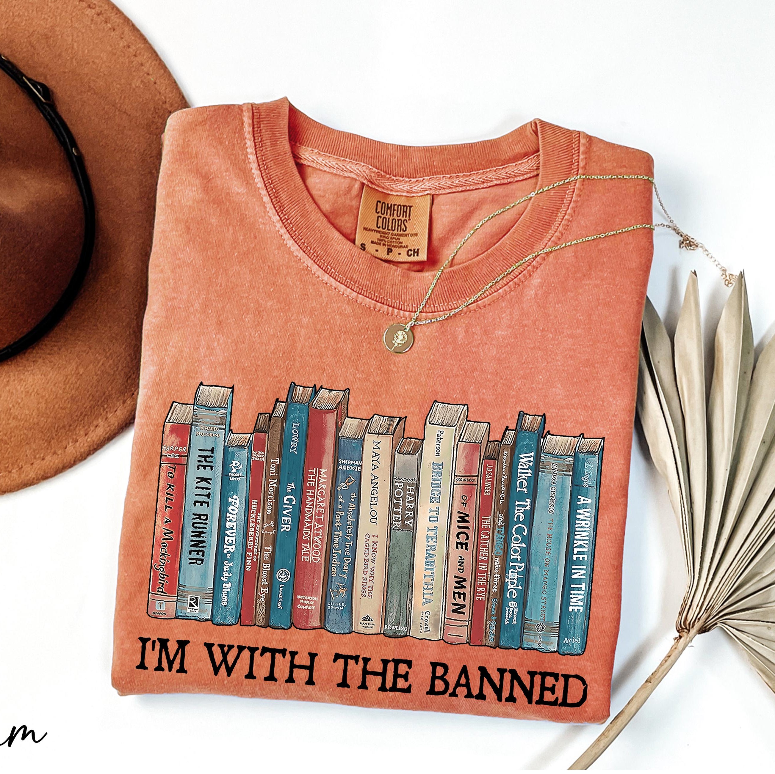 Comfort Colors® I'm With The Banned Shirt, Banned Books T-Shirt, Librarian Shirt, Bookworm Shirt, Read Banned Books, Gift for Book Lover