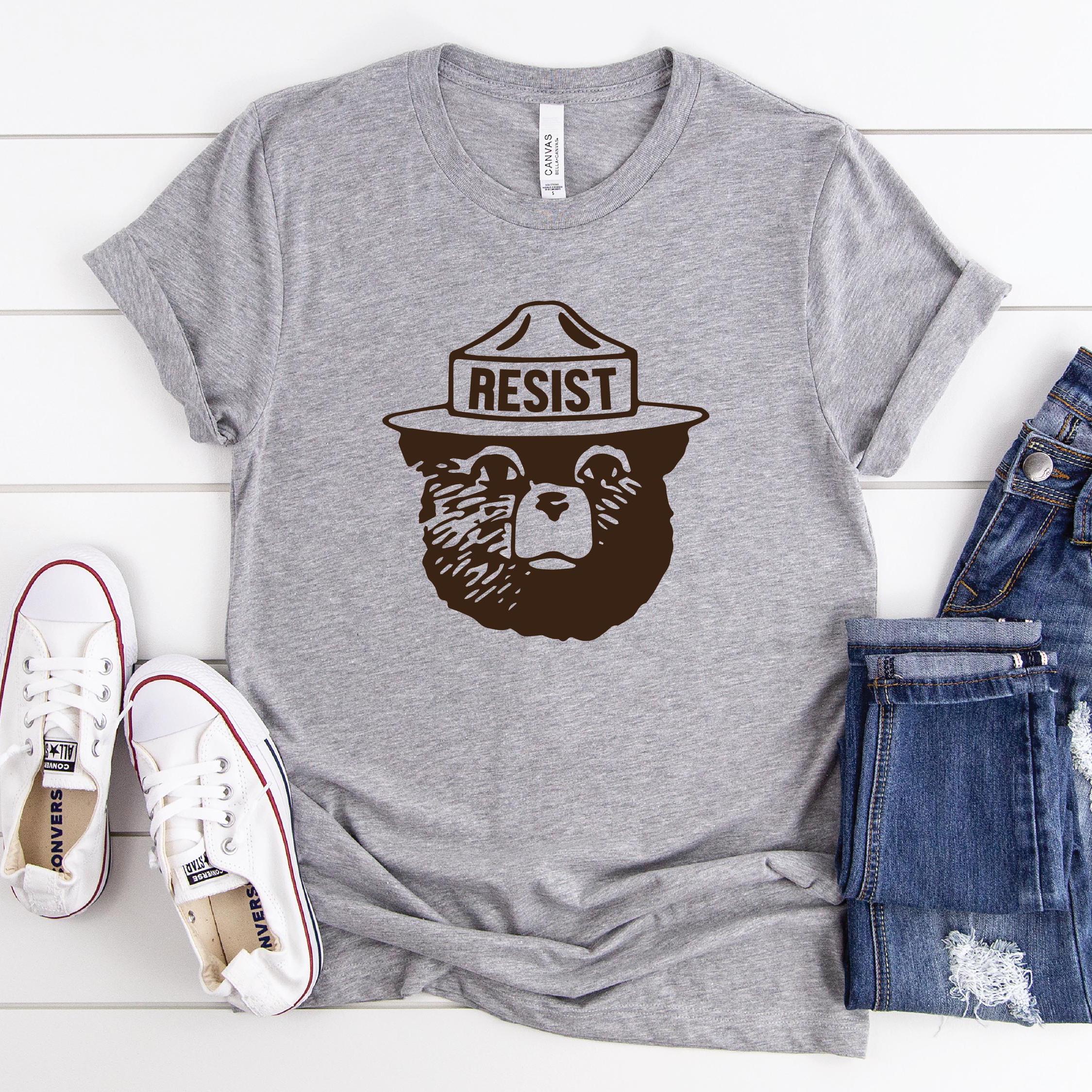 Resist Bear T-Shirt, Only You Can Resist Fascist Liars Tee, Fight Fascism Shirt, Fuck Trump Fuck Trump, Protect Our National Parks Merch