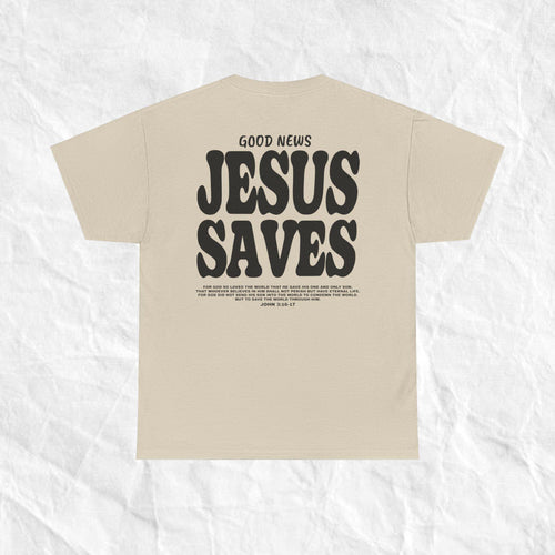 Aesthetic Jesus Saves Shirt, Christian Tee, Unisex Soft Fit, Faith Gift for Women & Men, Casual Streetwear Top, Summer Outfit Essential