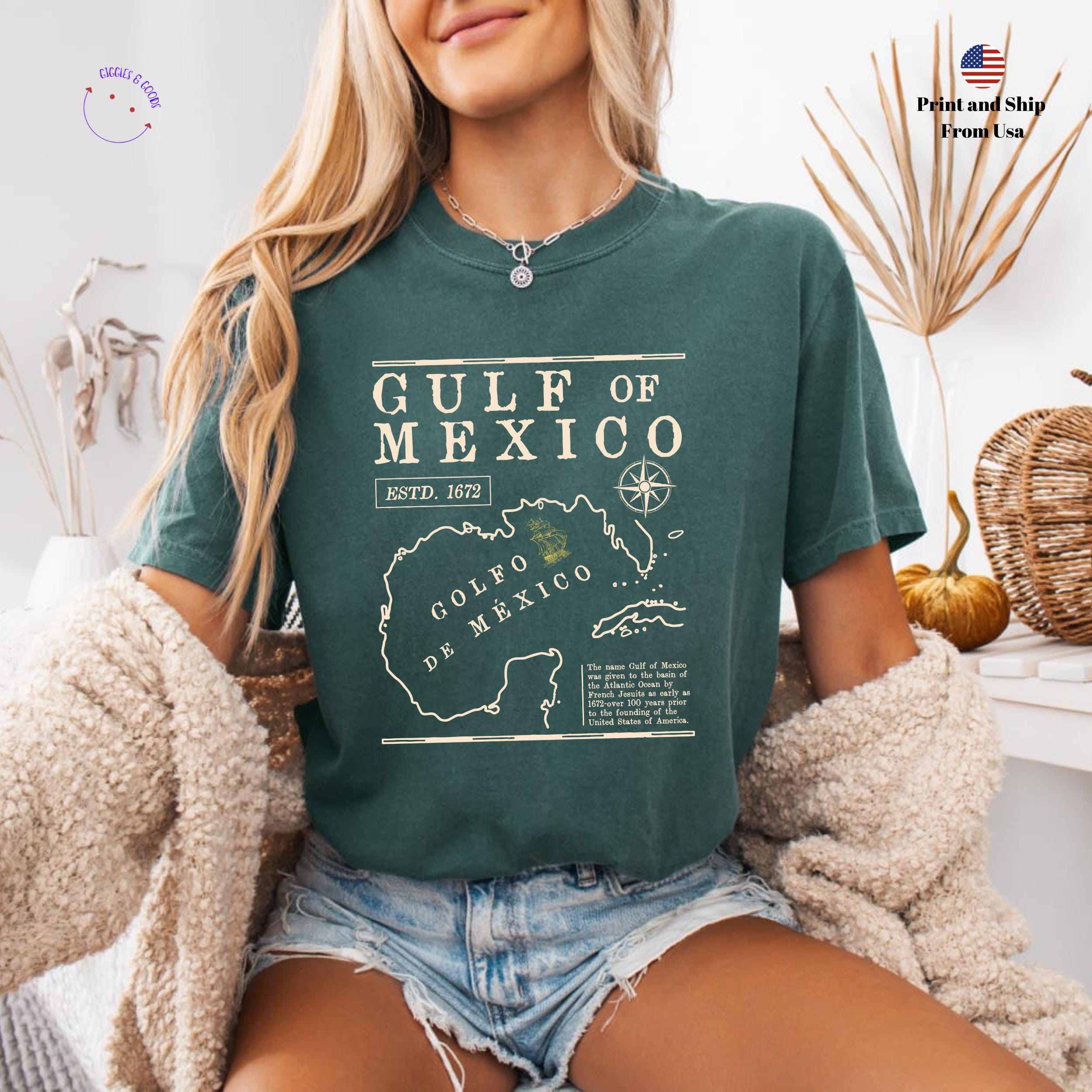 Comfort Colors® Gulf of Mexico Shirt, Patriotic Unisex Tee, American Gulf of Mexico Tshirt, American Pride Tee Patriotic, Map Lover T-Shirt