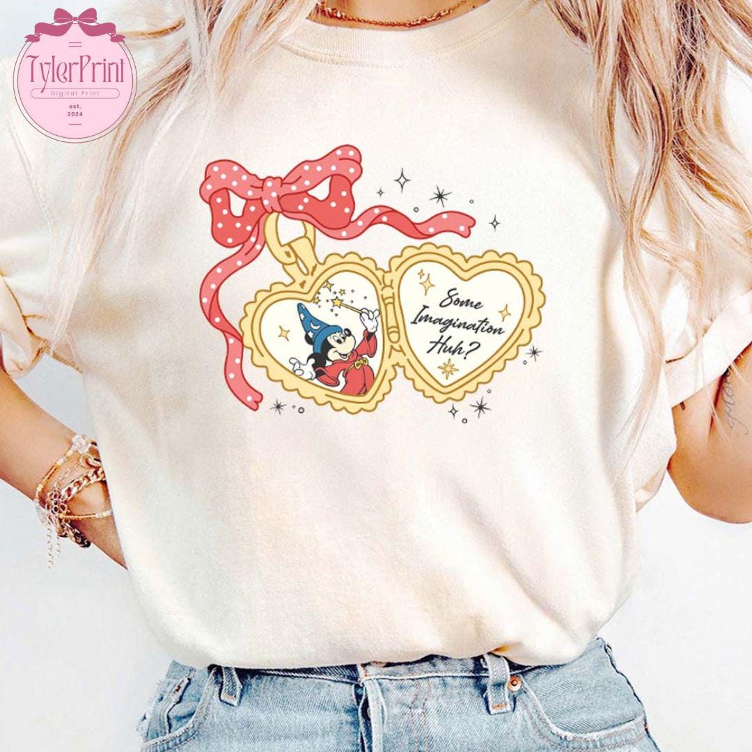 Coquette Bow Retro Disney Fantasia Movie Shirt, Fantasia Sorcerer Mickey T-shirt, Fantasmic Tee, Disney Trip Tee, Mickey Some Imagination