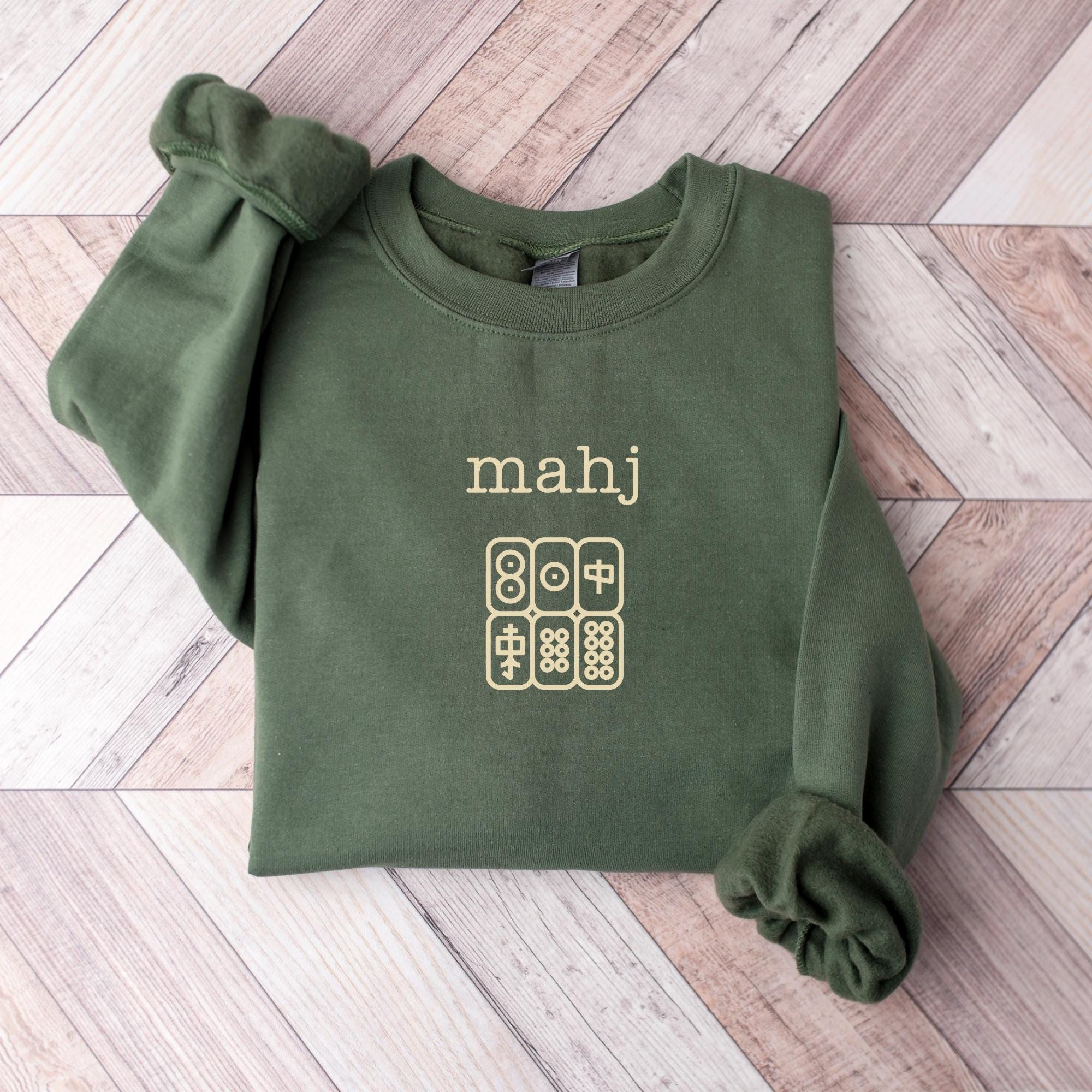Cozy Mahjong Sweatshirt for Game Days - Gildan 18000 Unisex Crewneck, Funny Gift, Perfect for Matching Sets, Printify Choice