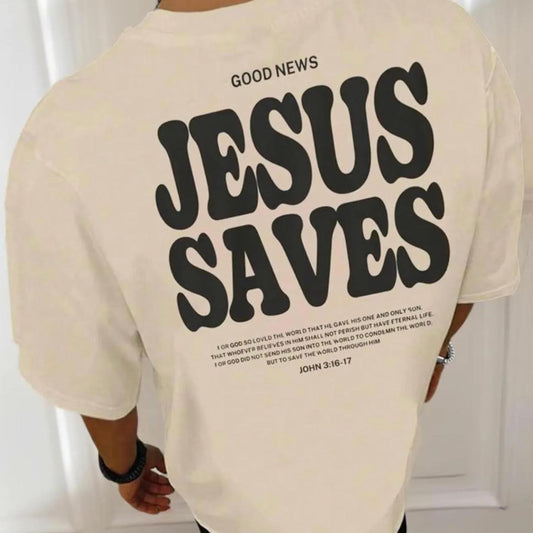 Aesthetic Jesus Saves Shirt, Christian Tee, Unisex Soft Fit, Faith Gift for Women & Men, Casual Streetwear Top, Summer Outfit Essential
