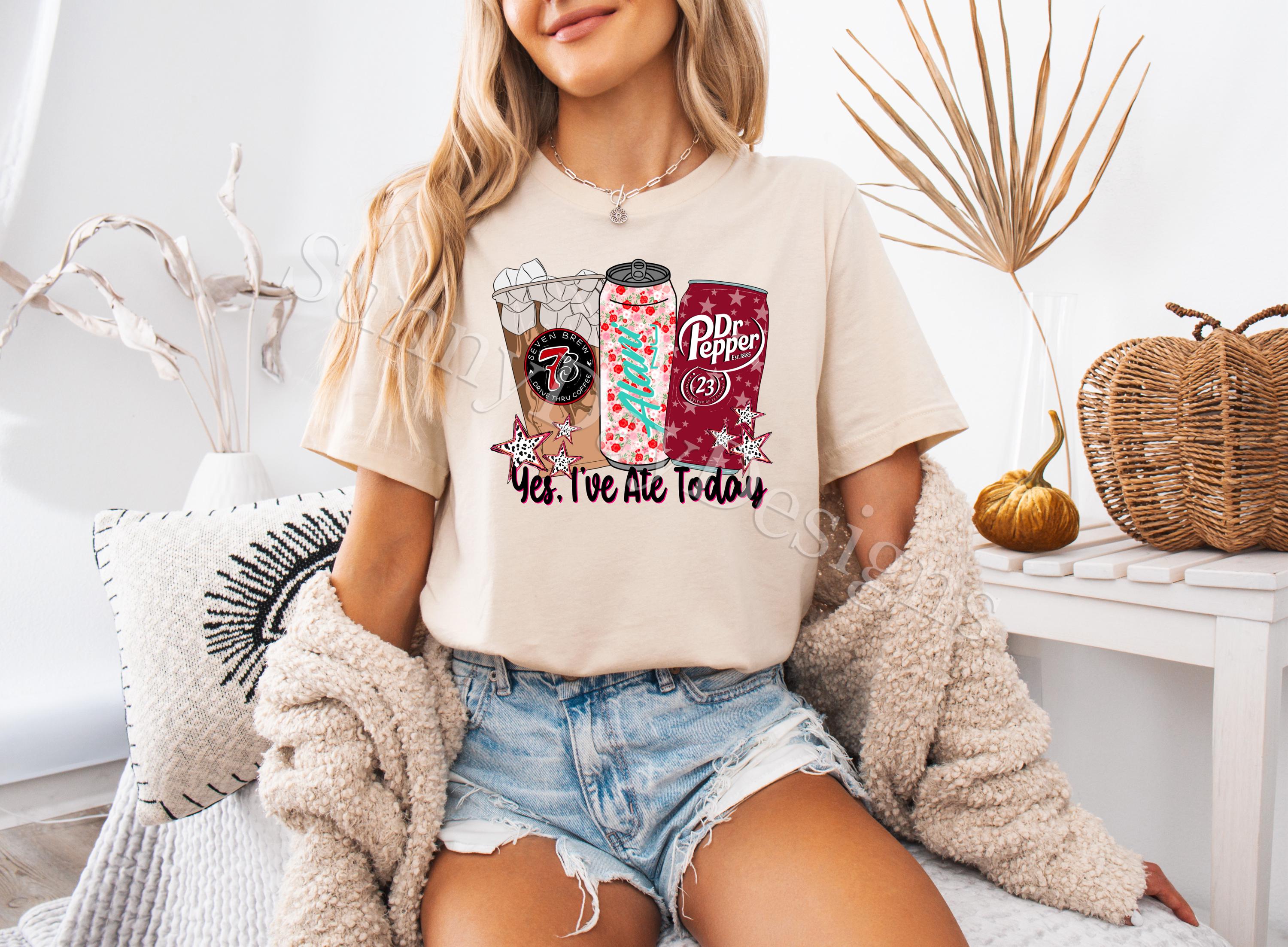 Energy Drinks Crewneck T-shirt, Funny t-shirt for Busy Women, Gift for Moms, Ultra Soft Bella Canvas T-shirts for Women