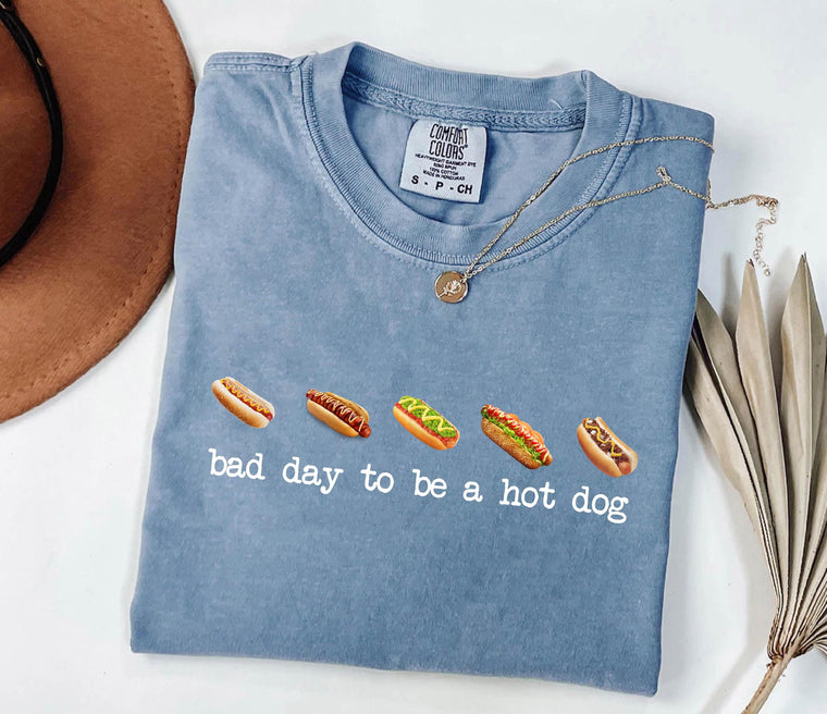 Hot Dog Shirt Funny Retro Tee, Bad Day to Be a Hotdog Shirt, 4th of July, Memorial Day, Labor Day, Unisex Summer Outfit, Gift for Women Men