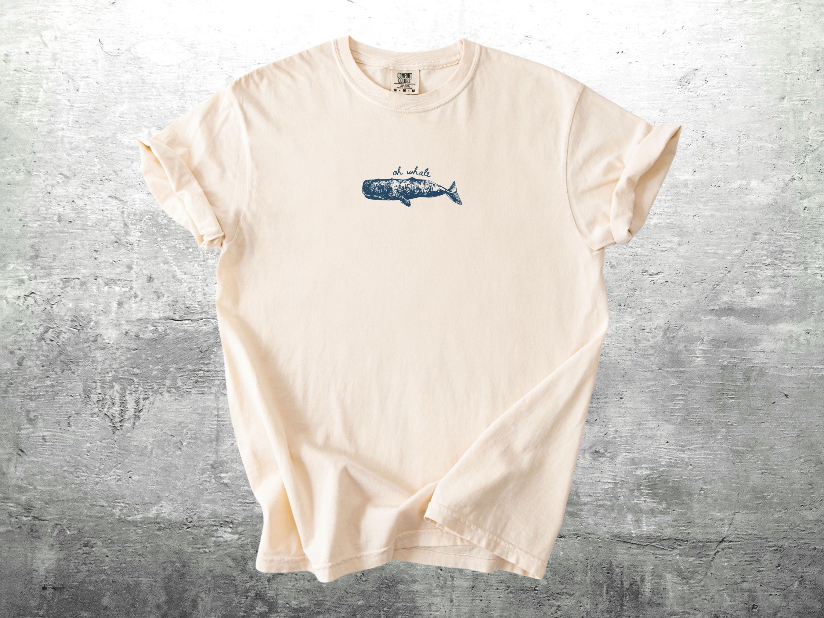 Minimalist Oh Whale Beach Shirt, Funny Meme Tee, Summer Aesthetic Oversized Unisex for Women & Men, Soft Top, Cute Gift Outfit