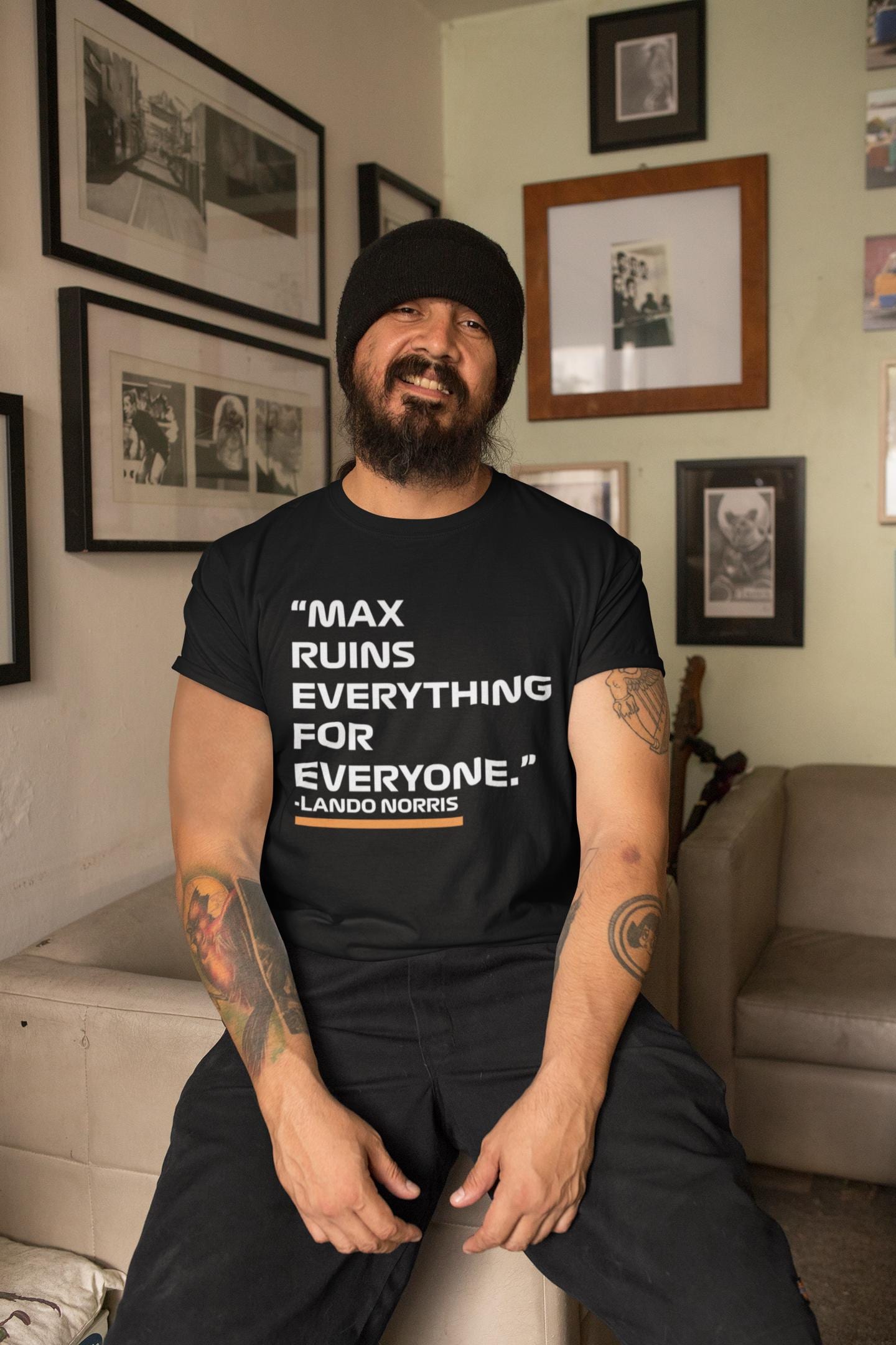 Max Ruins Everything F1 Tee – Gildan 5000 Unisex Heavy Cotton, Funny Racing Shirt, Perfect Race Day Gift, Printify Choice for F1 Fans