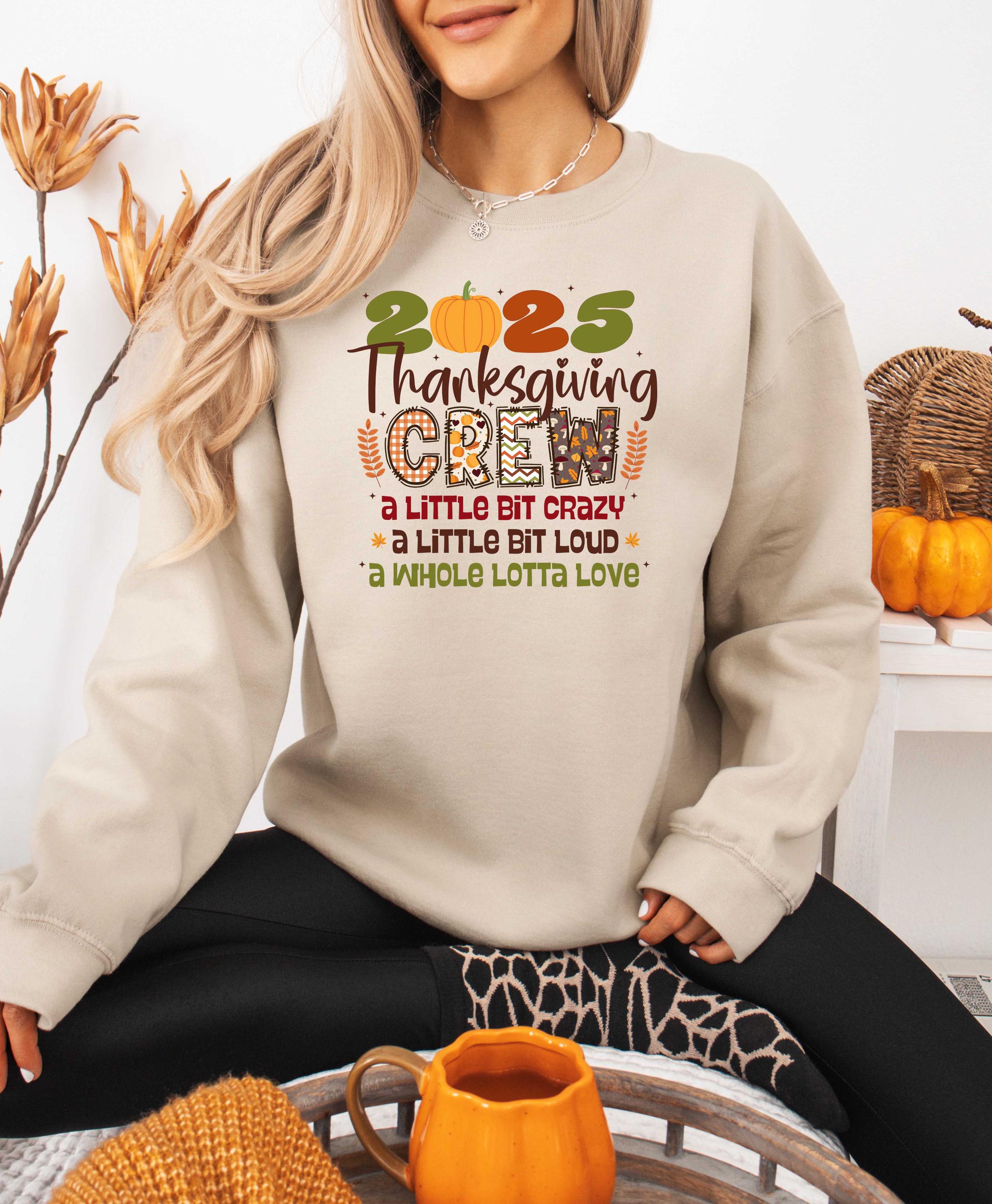 Thanksgiving 2025 Family Crewneck, Gildan 18000, Cozy Unisex Sweatshirt, Perfect for Group Outfits, Printify Choice