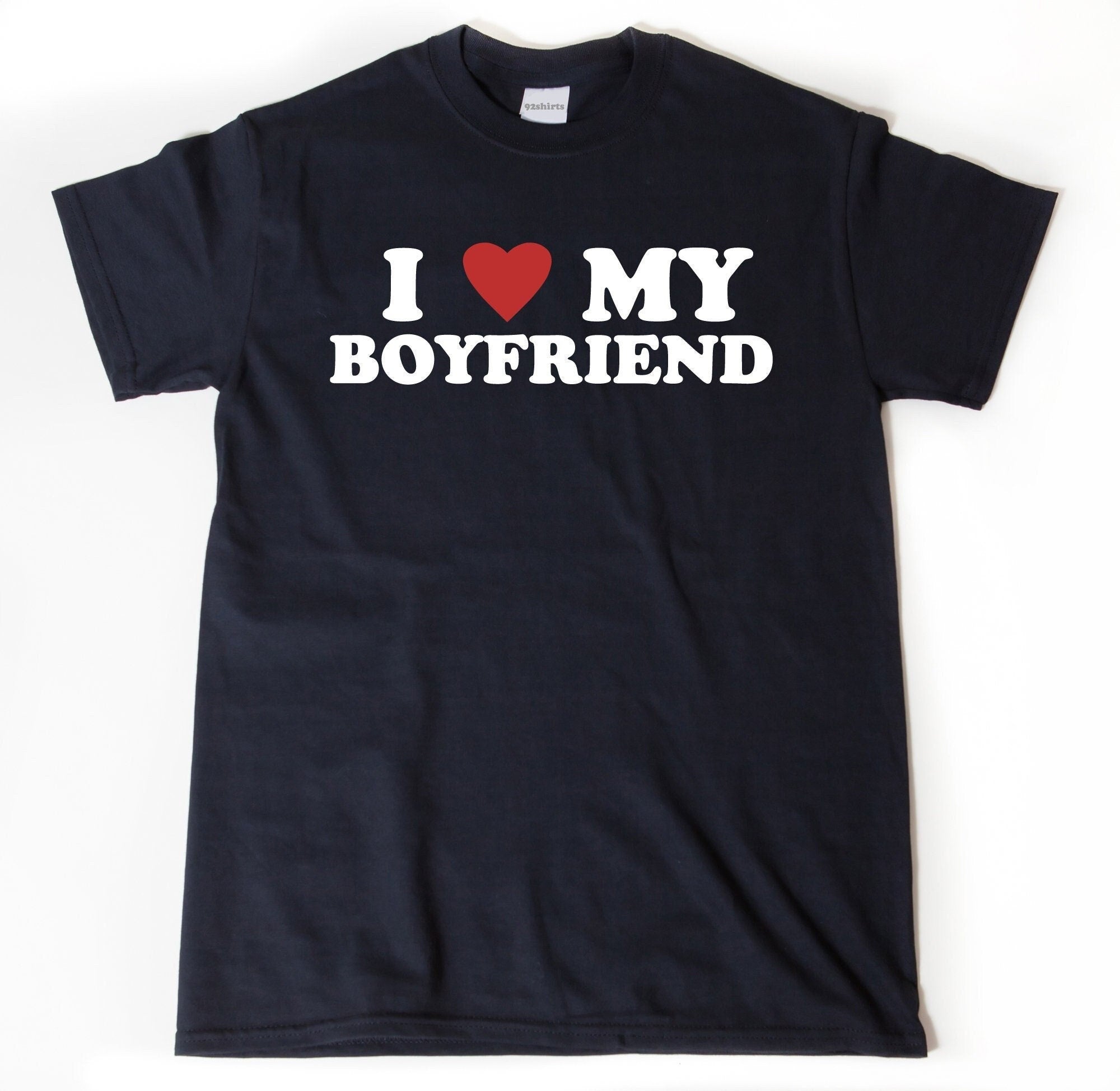 Gildan 5000 Unisex Heavy Cotton Tee, I Love My Boyfriend Shirt, Valentine's Gift, Printify Choice, Aesthetic Outfit for Him or Her