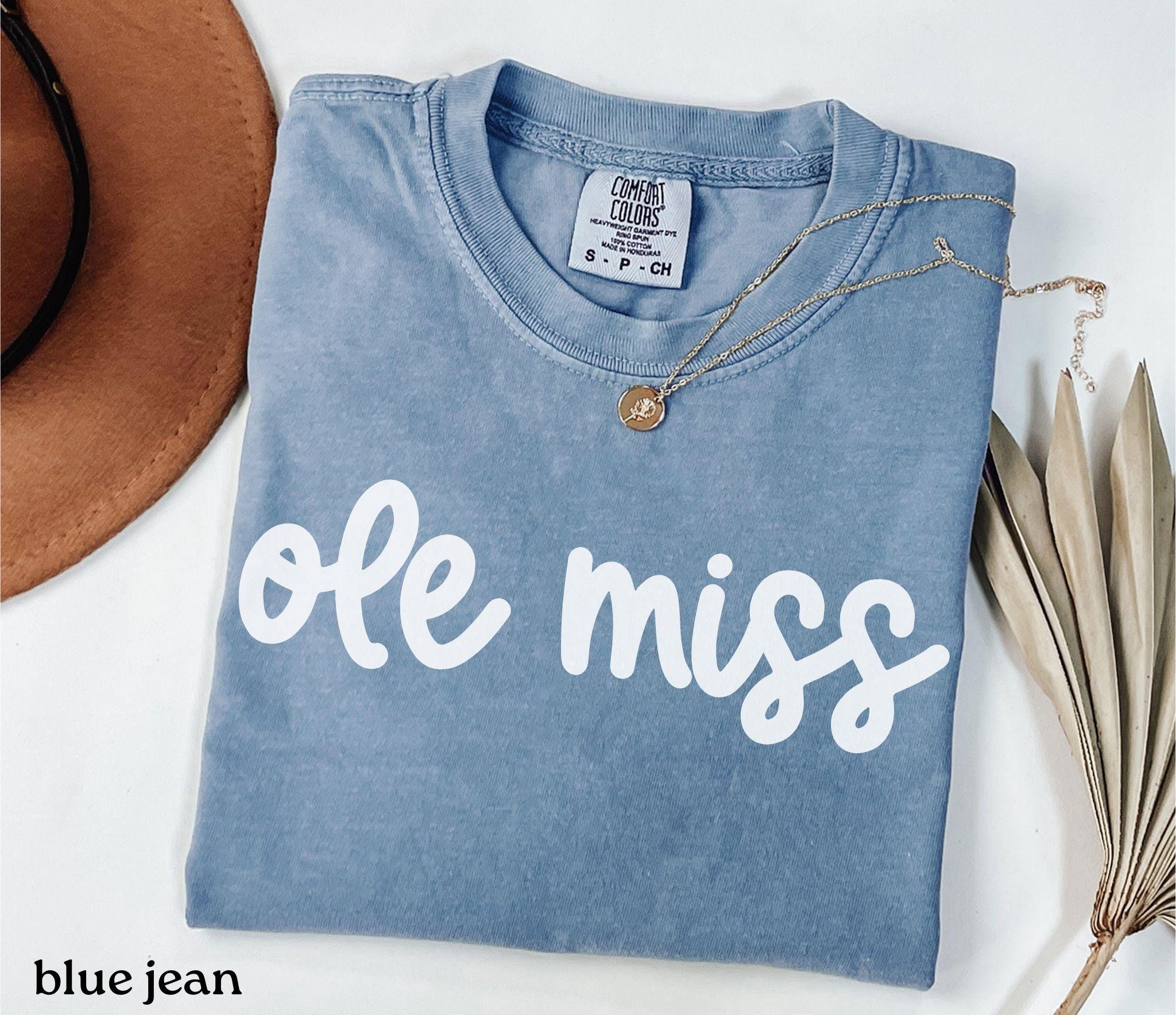 Ole Miss Comfort Colors® 1717 Unisex T-shirt, Mississippi Football Game Day Outfit, SwiftPOD, College Season Gift for Women and Men