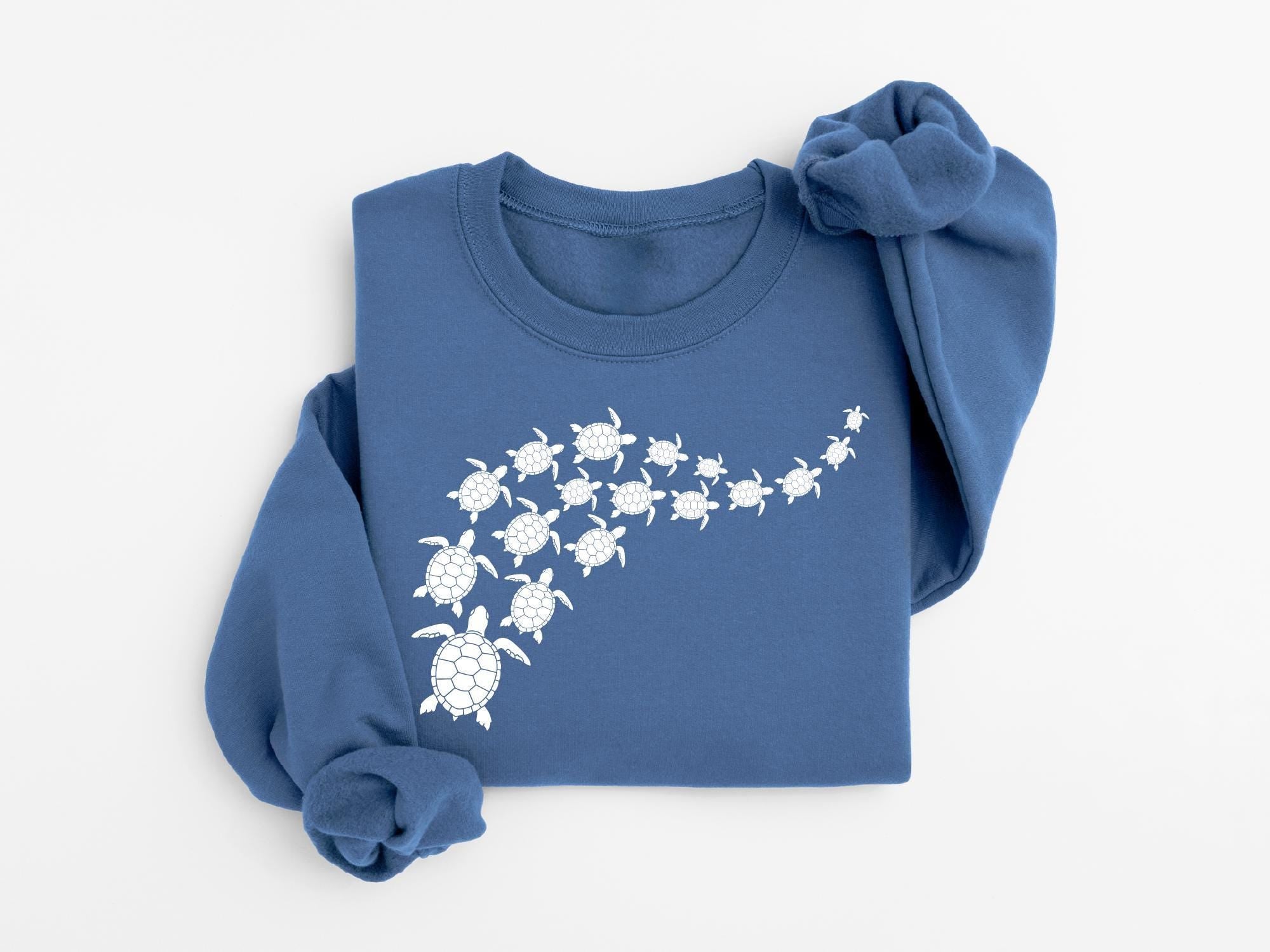 Ocean Turtle Sun Sweatshirt, Gildan 5000 Unisex Tee, Summer Beach Shirt, Save The Turtles Gift, Women's Aesthetic Outfit, Printify Choice