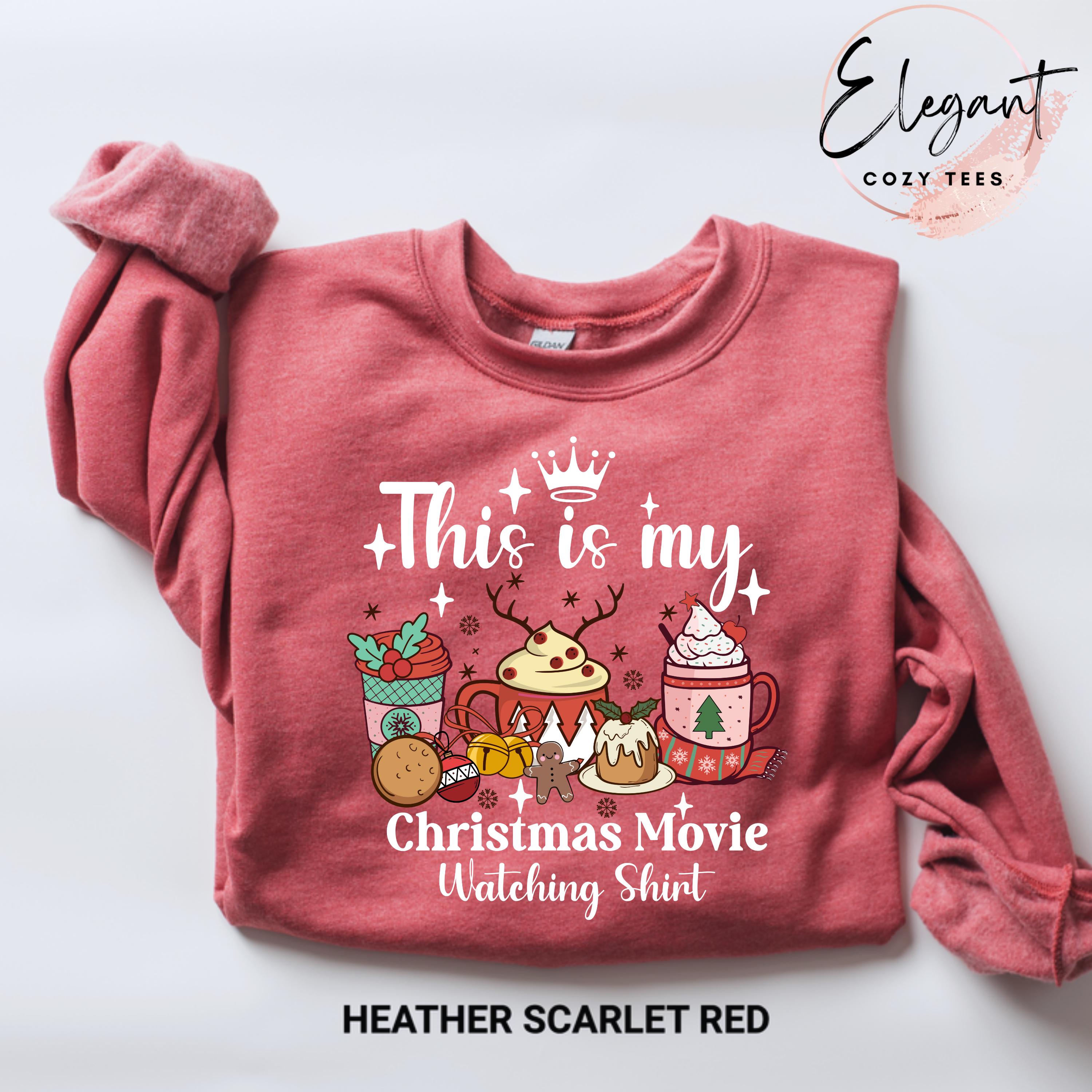 Holiday Spirit Sweatshirt for Women: Gildan 18000 Christmas Movie Watching Shirt, Cozy Gift Outfit