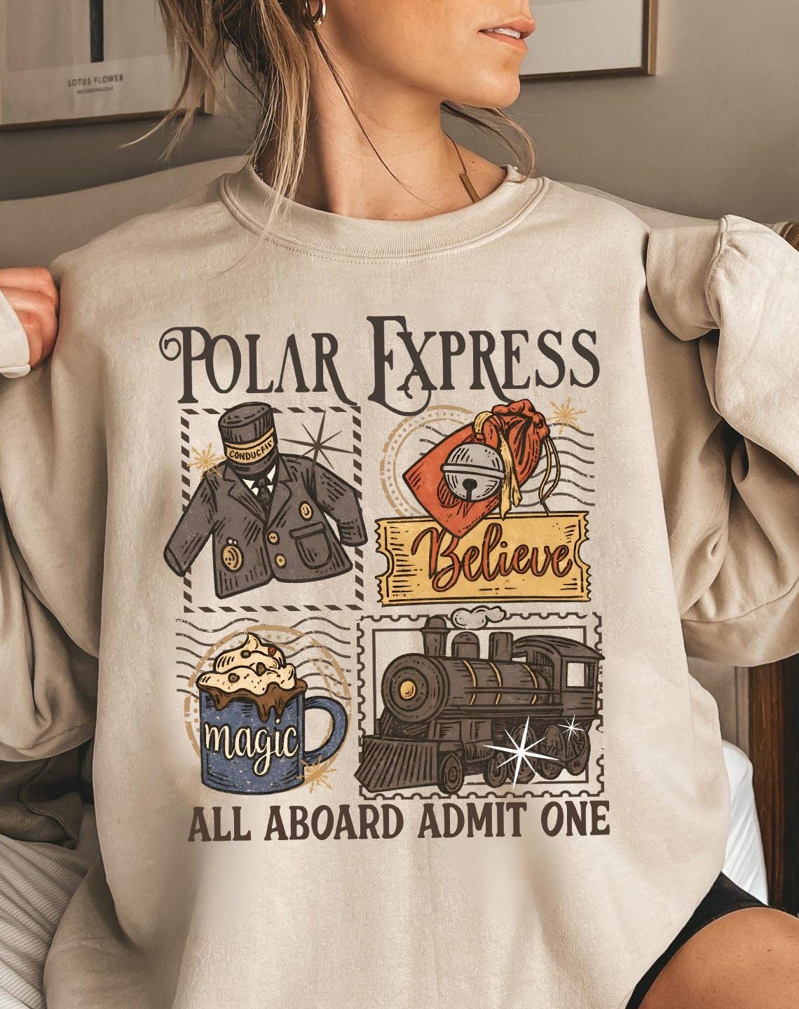 Holiday Train Sweatshirt, Humorous Christmas Outfit, Family Festive Vacation Tee, Kids Holiday Apparel, Seasonal Train Gift, Vintage Holiday Tee, Comfort Colors ®