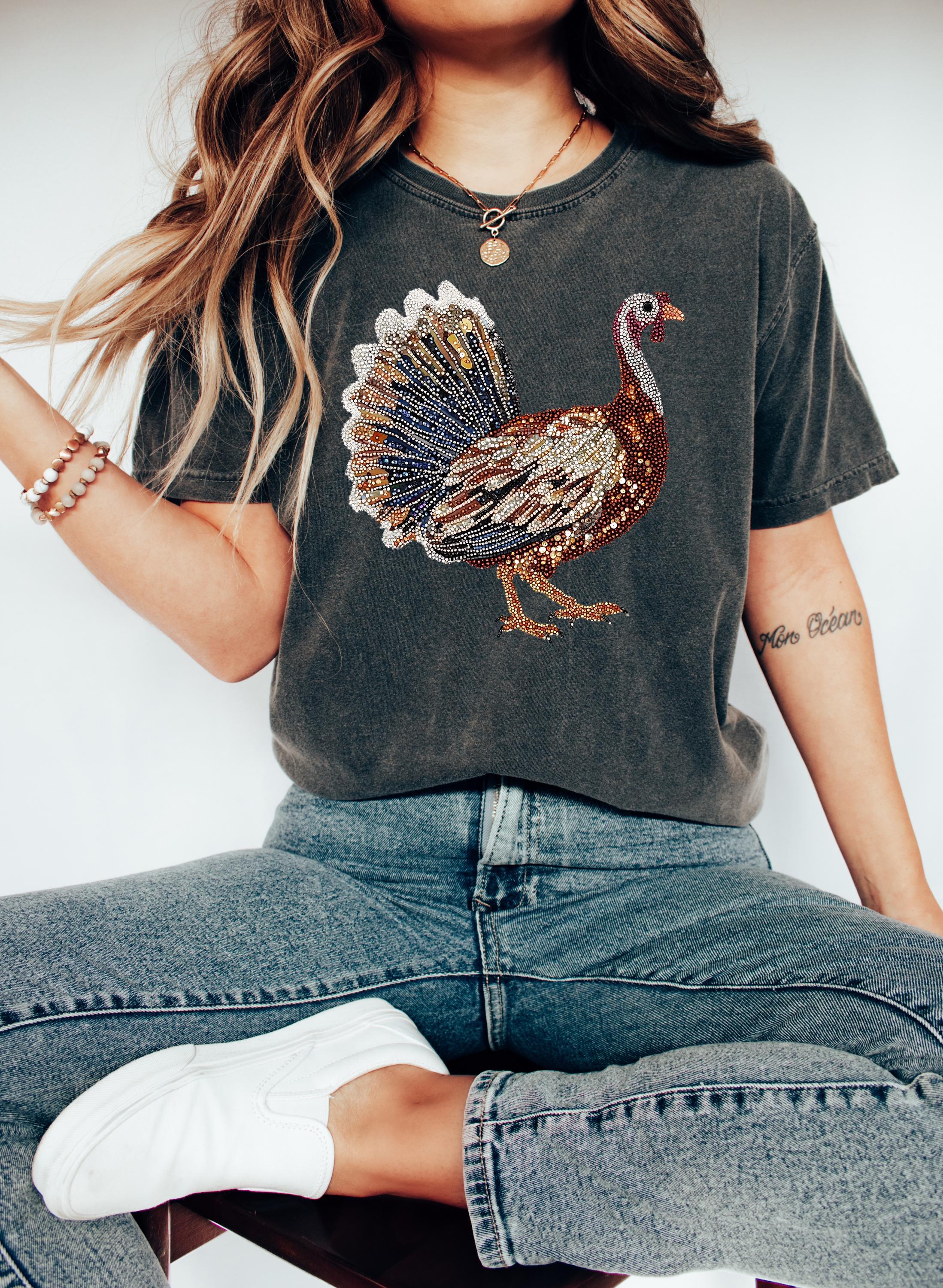 Comfort Colors® 1717 Turkey T-Shirt, Unisex Garment-Dyed Graphic Tee, Cozy Thanksgiving Outfit, Hunting Country Aesthetic, Perfect Gift for Mom & Boy Mom, Soft & Cozy Fall Apparel
