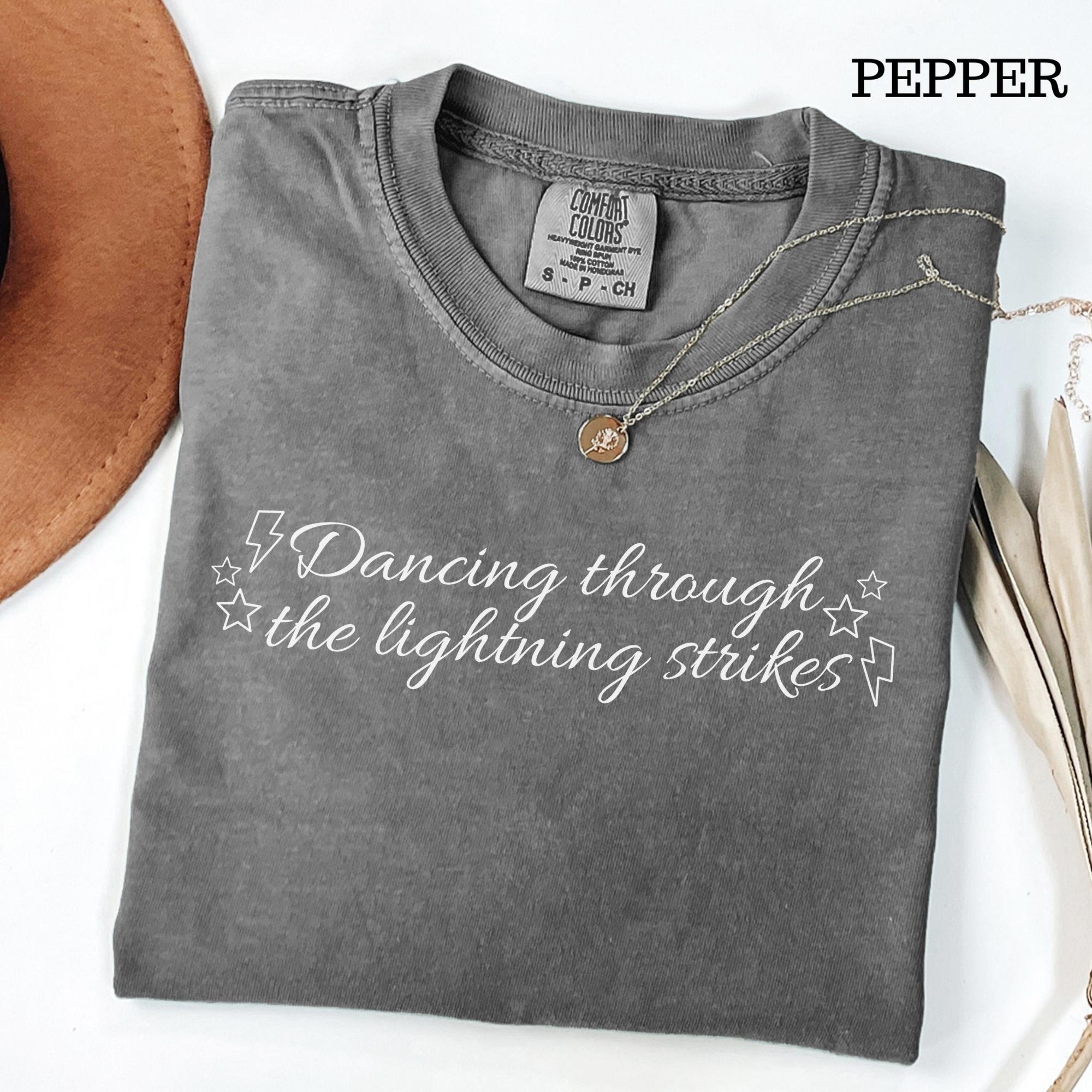 Dancing Through Lightning Strikes Shirt, Comfort Colors® 1717, Unisex Garment-Dyed T-Shirt, SwiftPOD, Perfect for Country Music Fans, Aesthetic Outfit