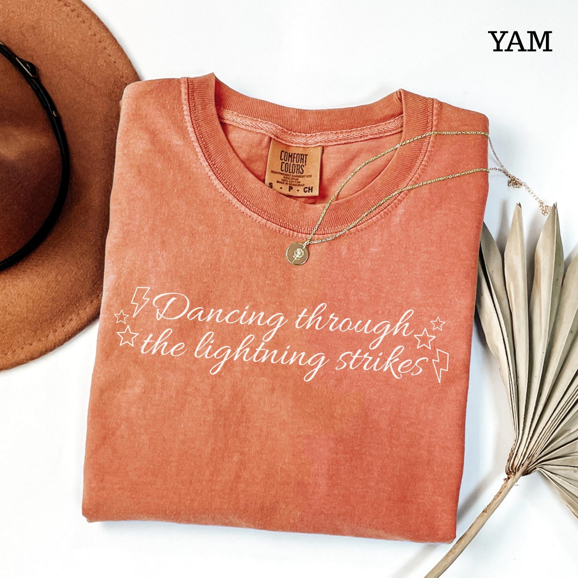 Dancing Through Lightning Strikes Shirt, Comfort Colors® 1717, Unisex Garment-Dyed T-Shirt, SwiftPOD, Perfect for Country Music Fans, Aesthetic Outfit