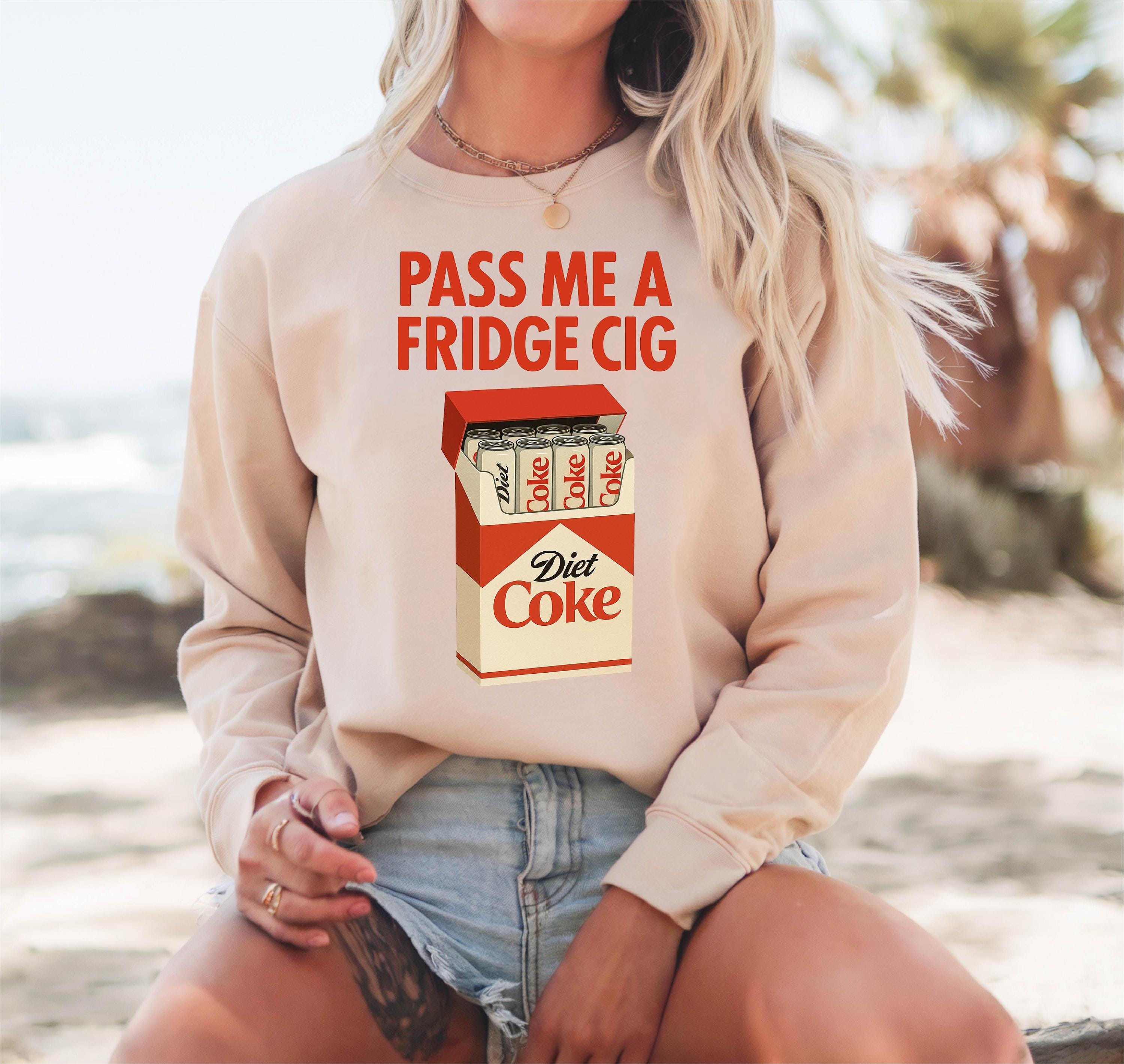Diet Coke "Fridge Cig" Funny Sweatshirt, Gildan 18000 Crewneck for Men & Women, Cozy Viral Gift, Printify Choice Aesthetic Outfit