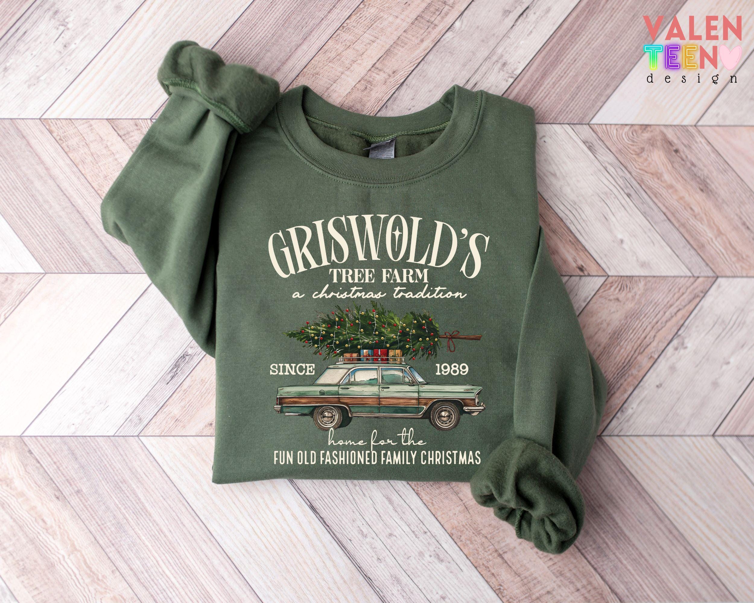 Griswold Co Christmas Tree Farm Sweatshirt, Gildan 18000 Family Christmas Hoodie for Women & Men, Printify Choice Holiday Outfit, Perfect Gift for Matching Sets