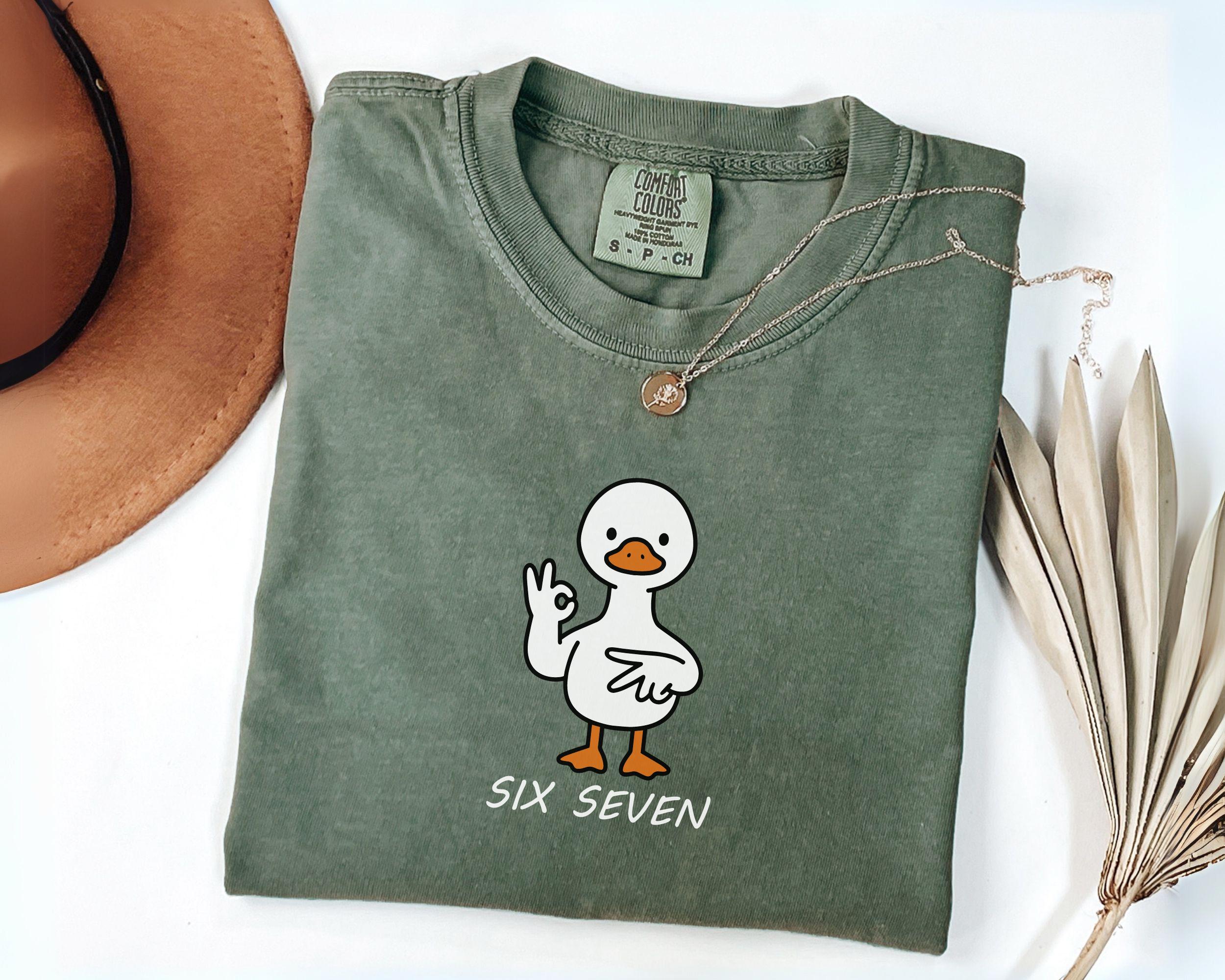 Comfort Colors® 1717 Unisex Garment-Dyed Tee, Funny 6 7 Meme Silly Goose Shirt, Trendy TikTok Viral Gift for Gen Z, Perfect Casual Outfit