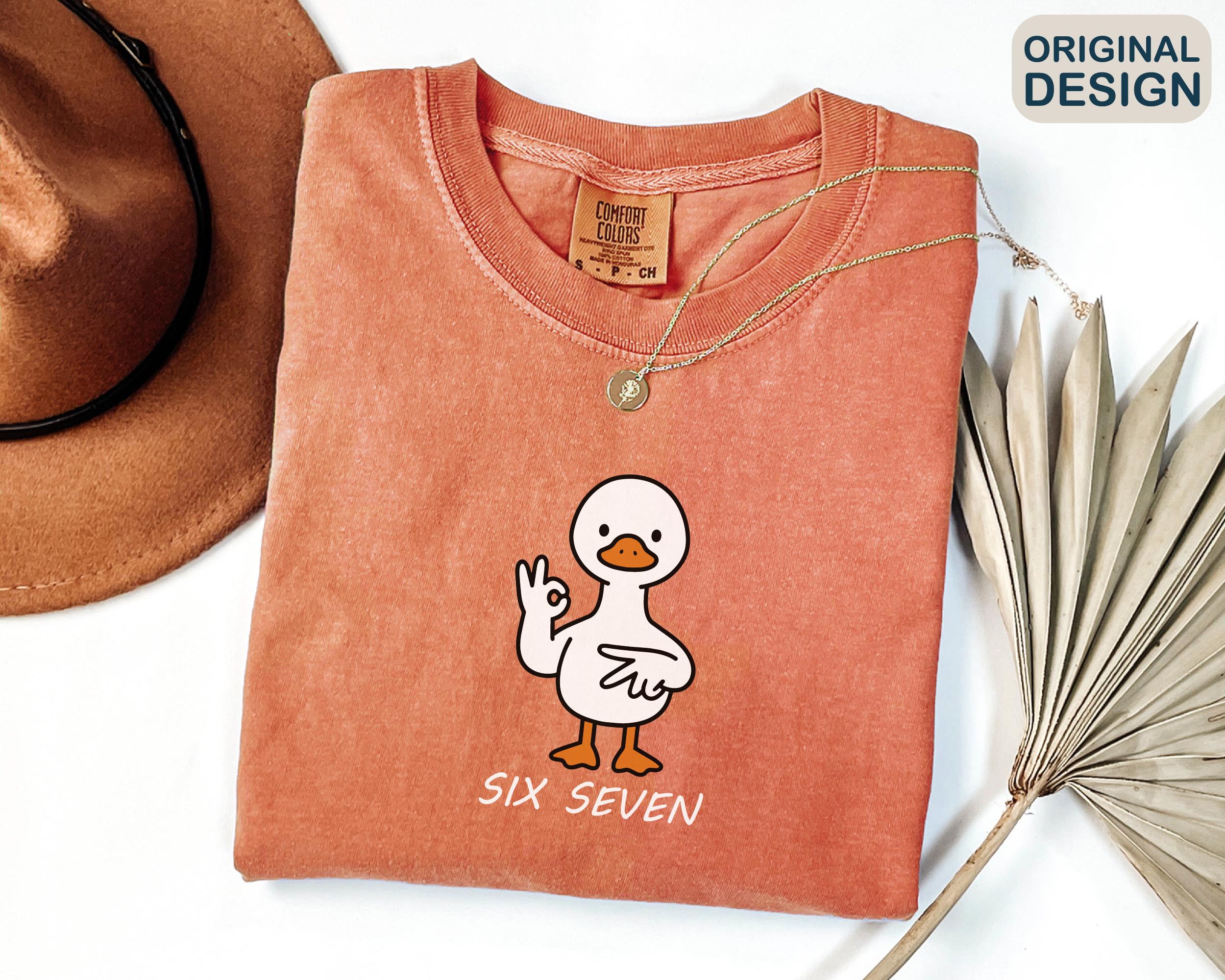 Comfort Colors® 1717 Unisex Garment-Dyed Tee, Funny 6 7 Meme Silly Goose Shirt, Trendy TikTok Viral Gift for Gen Z, Perfect Casual Outfit