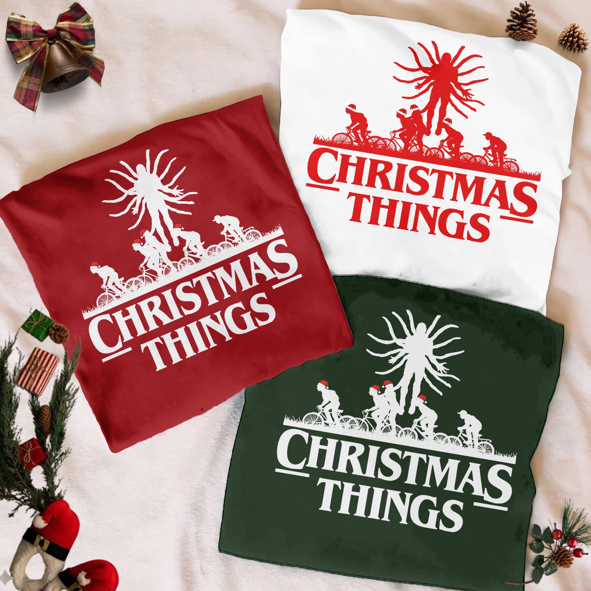 Comfort Colors® 1566 Stranger Holiday Sweatshirt, Unisex Garment-Dyed Xmas Gift, Cozy Hawkins Fan Outfit for Women & Men