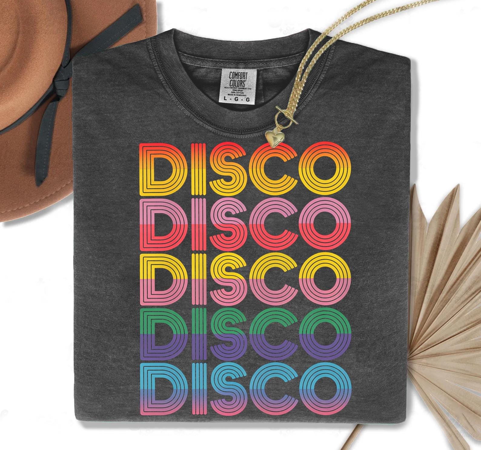 Retro Disco Comfort Colors Tee, 70s Groovy Party Shirt, Unisex Relaxed Cotton, Summer Festival Outfit, Aesthetic Gift for Women & Men