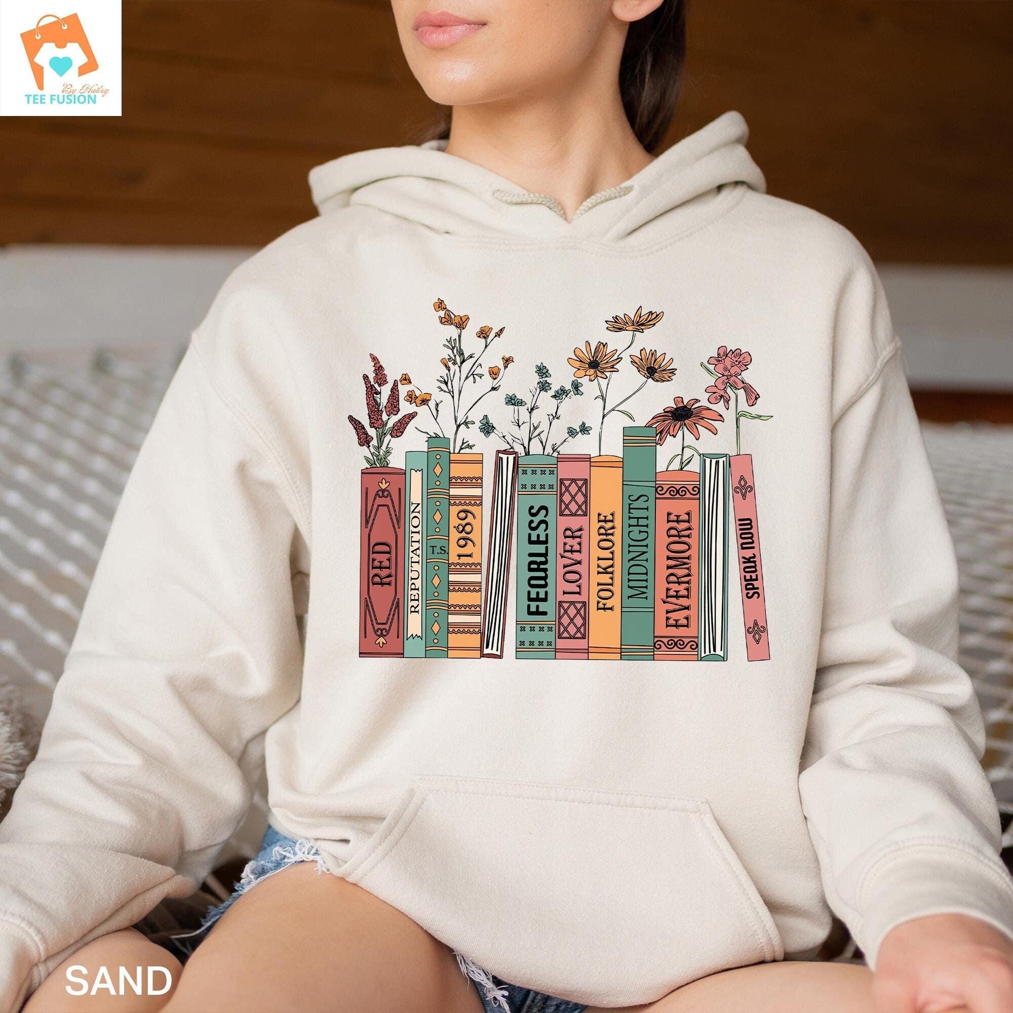 Gildan 18500 Books Sweatshirt: Trendy Floral Book Lover Crewneck Gift Hoodie for Women, Printify Choice, Perfect Fall Outfit