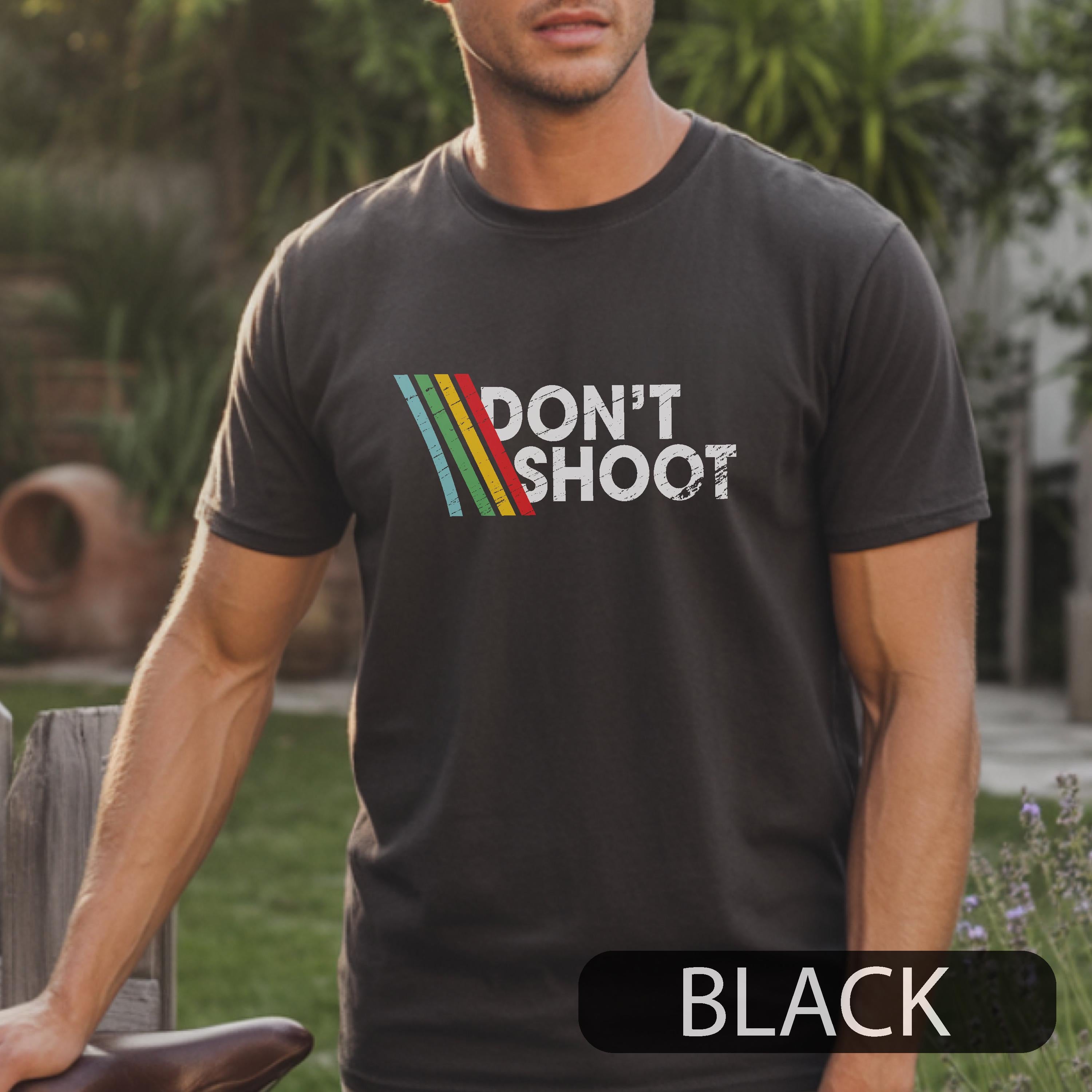 Don't Shoot Gaming Shirt - Sarcastic Retro Arcade Raiders Tee for Gamers Gildan 5000 Unisex Heavy Cotton Tee Perfect Video Game Emote Gift Distressed Vintage Aesthetic Printify Choice for Women & Men