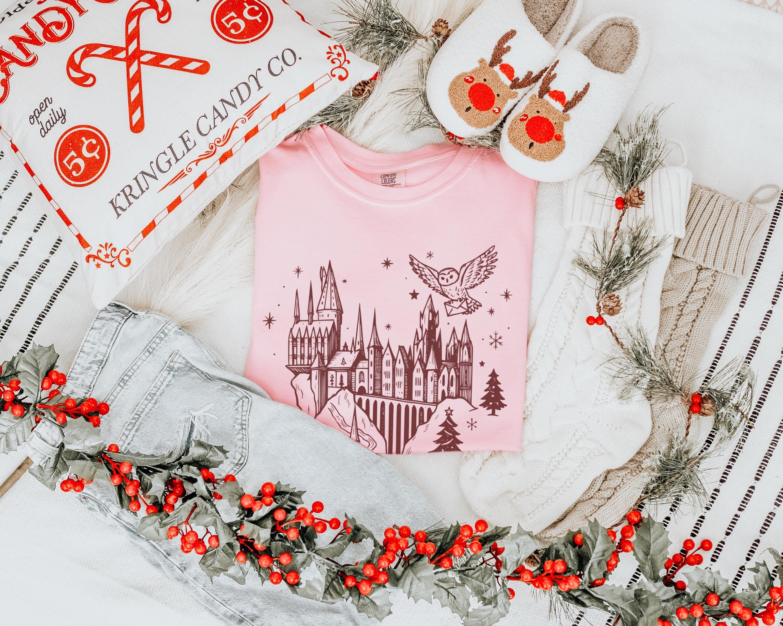 Christmas HP Wizard Comfort Colors® 1717 Unisex Garment-Dyed T-shirt - Magical Book Shirt for Women & Men - Cozy Wizarding World Gift - Universal Holiday Outfit