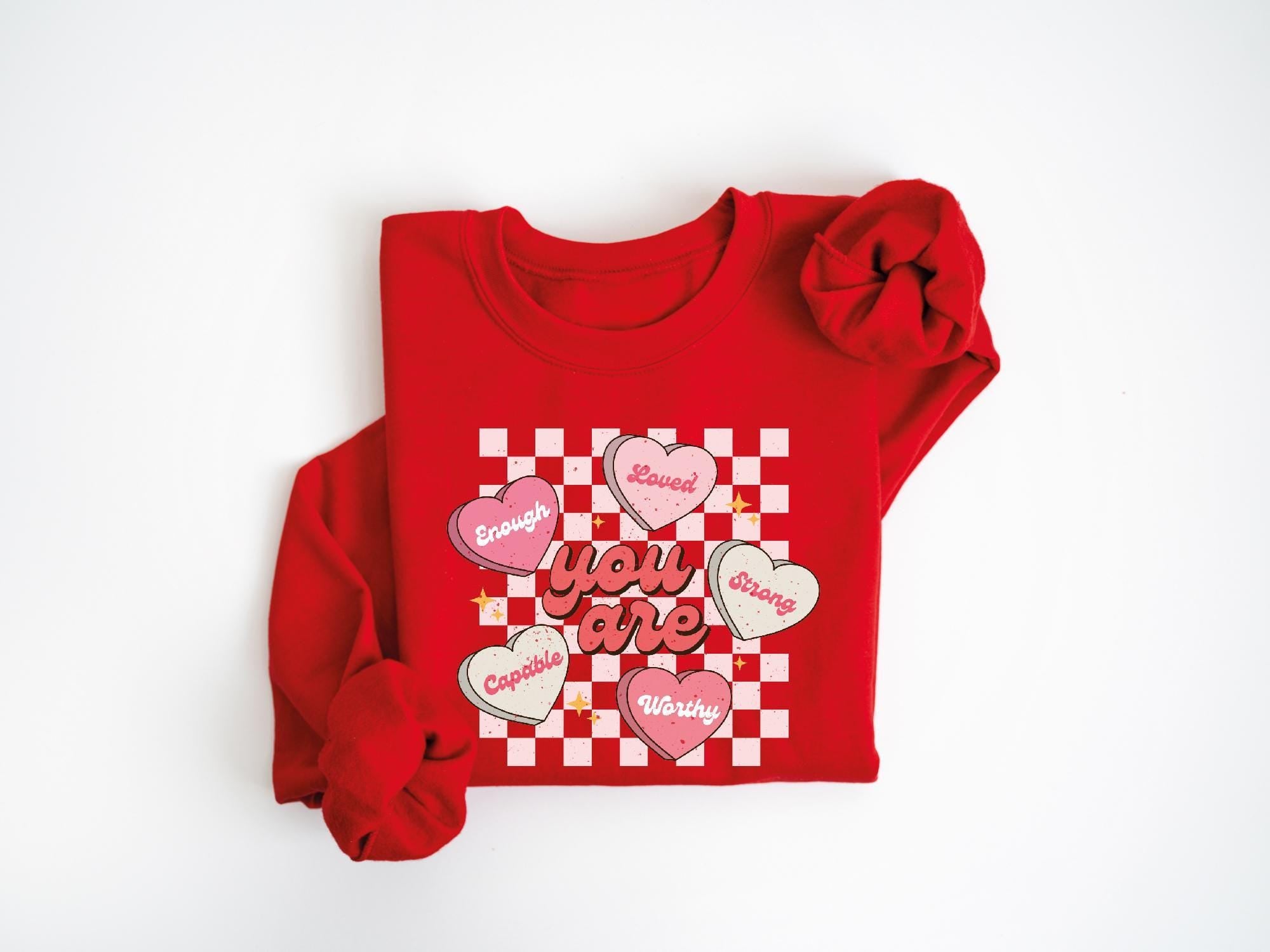 Retro Teacher Valentines Sweatshirt for Women - Cozy Gildan 18000 Crewneck, Perfect Love Gift from Printify Choice