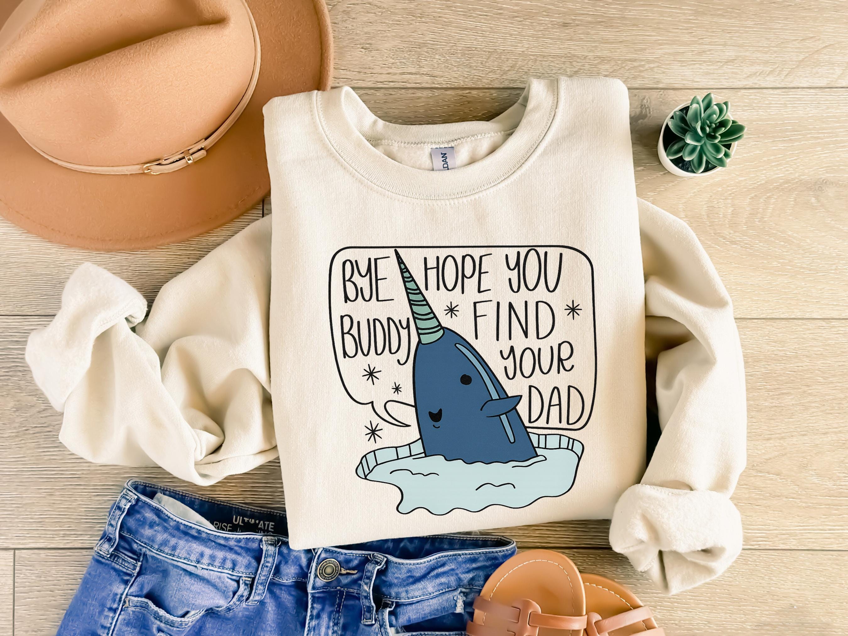 Bye Buddy Elf Christmas Sweatshirt, Gildan 18000 Funny Movie Hoodie for Women and Men - Cozy Unisex Holiday Outfit, Printify Choice Gift