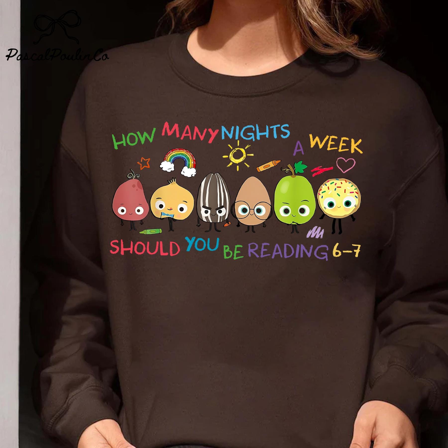 Gildan 18000 Children's Reading Sweatshirt, Teacher Gift LongSleeve, Printify Choice 6-7 Nights Book Tee, Perfect for Kids'Fall Wardrobe