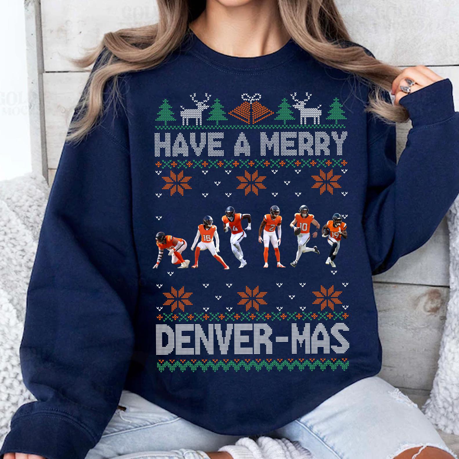 Gildan 18000 Denver Football Christmas Crewneck for Fans, Cozy Unisex Sweatshirt, Trendy Gift, Printify Choice, Game Day Aesthetic