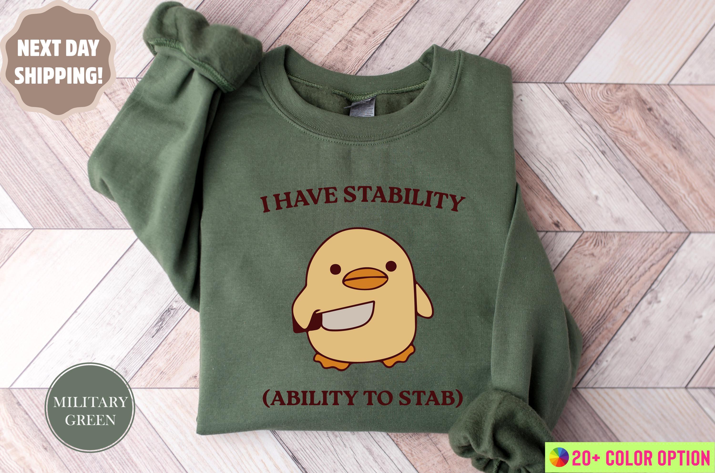 Gildan 18000 Funny Duck Sweatshirt for Women, Sarcastic Meme Shirt, Viral Aesthetic Hoodie, Printify Choice Trending Gift, Perfect Fall Outfit