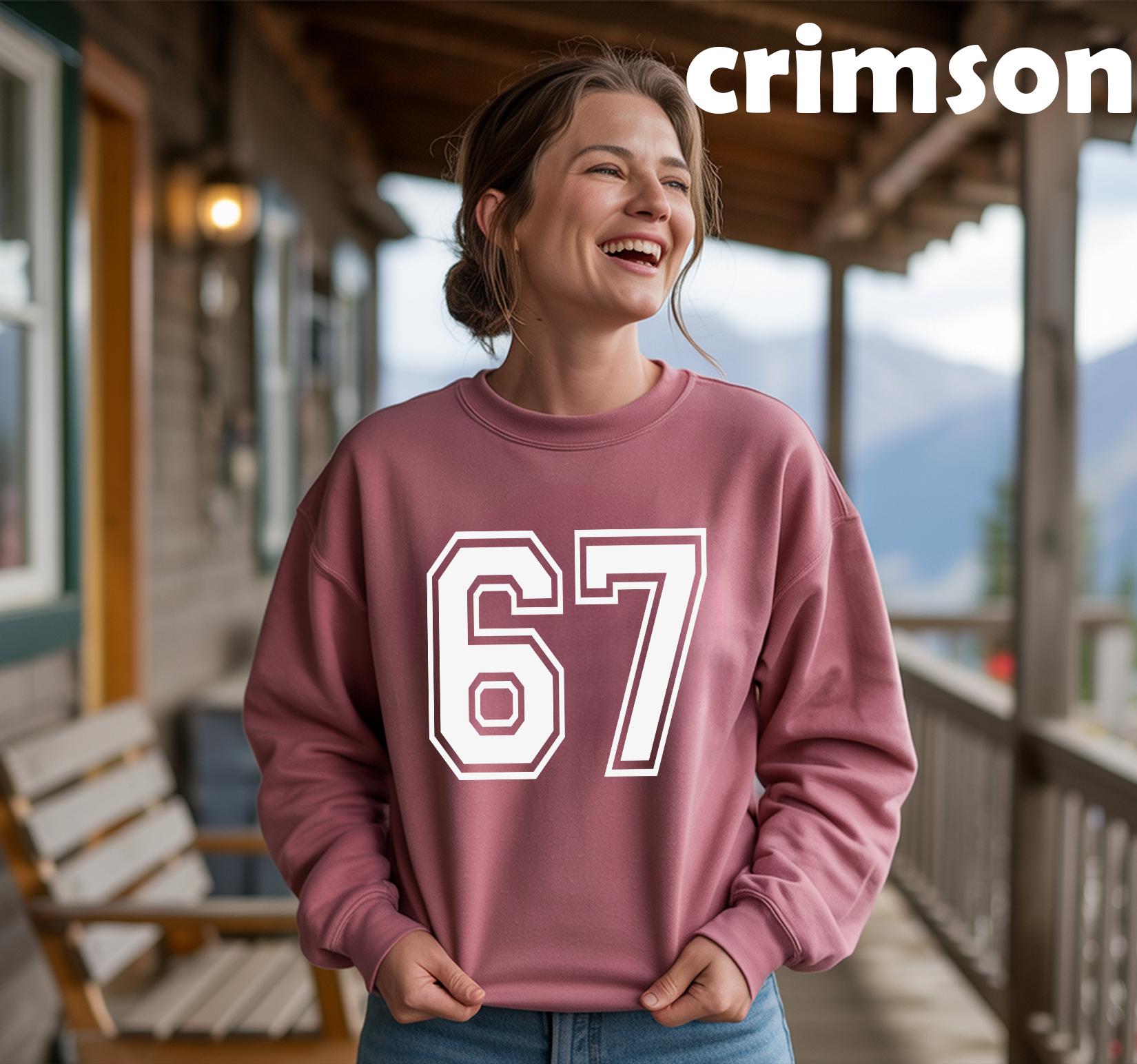 Trendy Meme Sweatshirt for Women & Men: Gildan 18000 Six Seven Shirt, Cozy Printify Choice, Viral Outfit for All Seasons