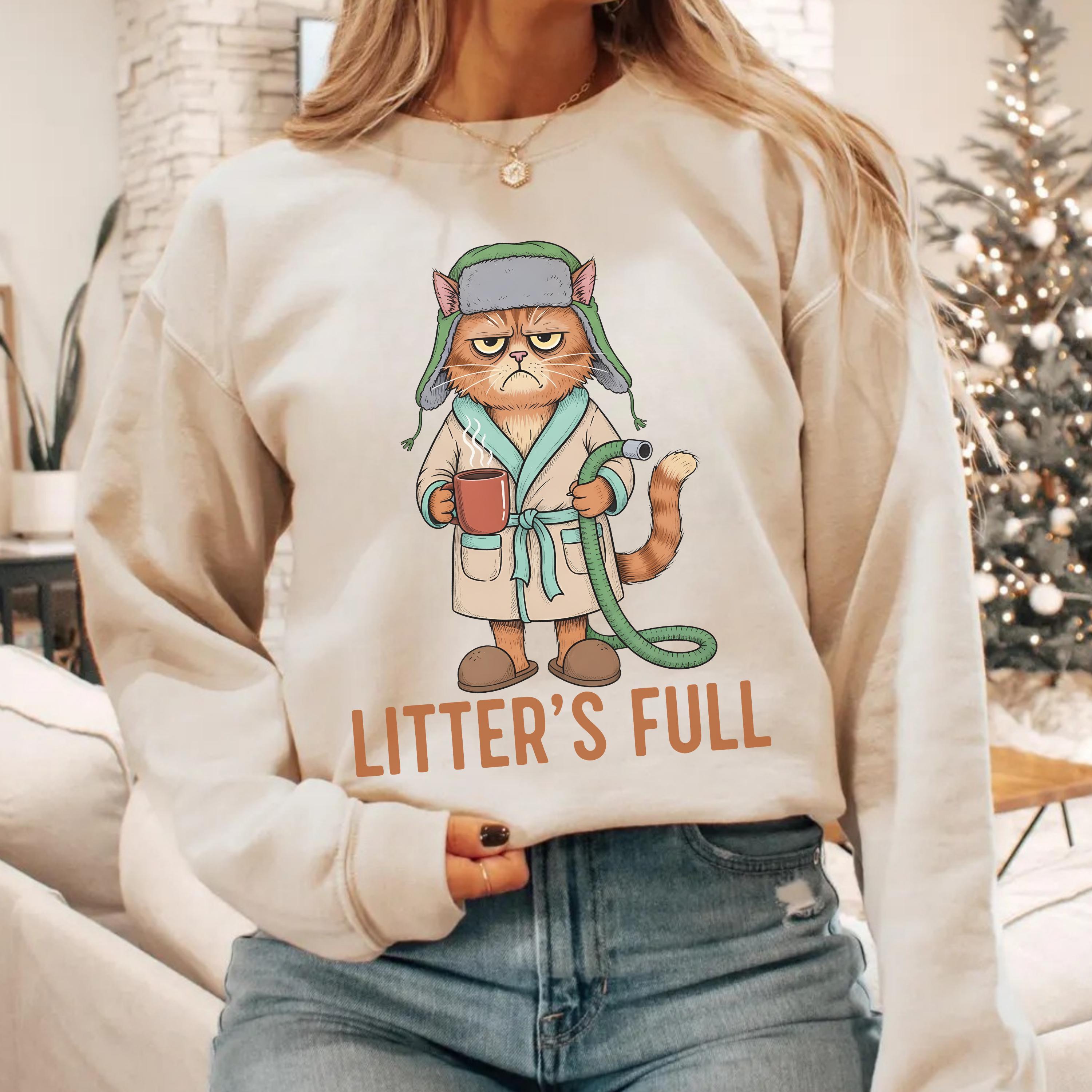 Litters Full Funny Cat Lovers Christmas Xmas Shirt, Litters Full Unisex Shirt, Christmas Funny Shirt