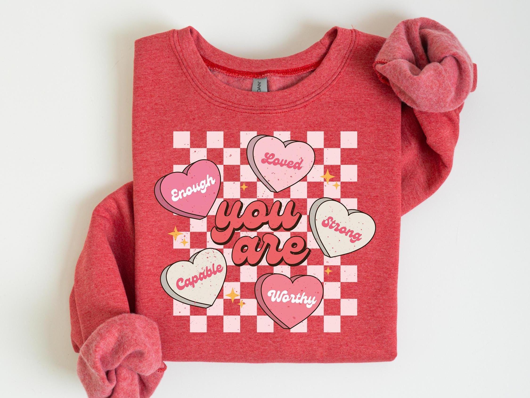Retro Teacher Valentines Sweatshirt for Women - Cozy Gildan 18000 Crewneck, Perfect Love Gift from Printify Choice