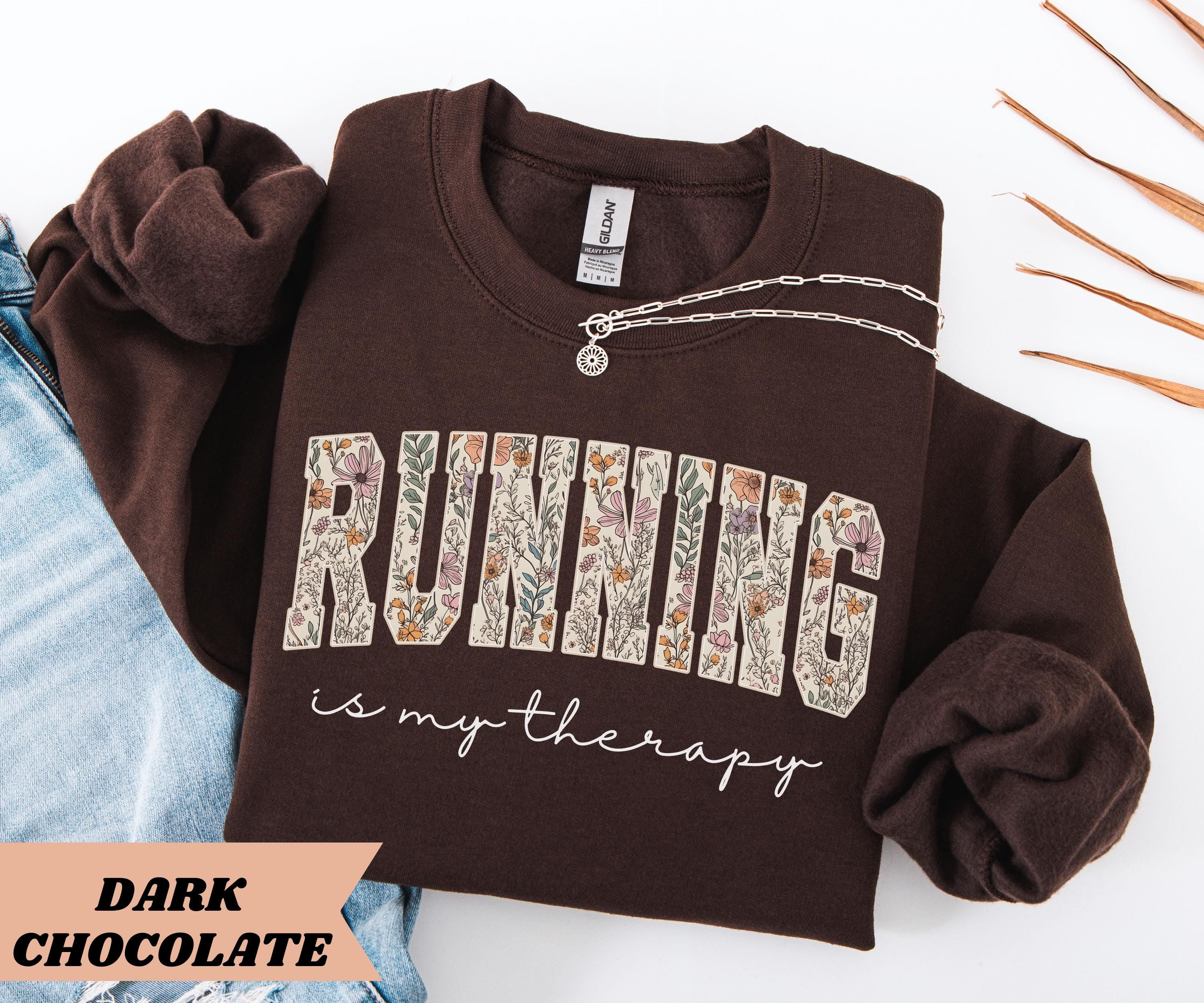 Running Is My Therapy Comfort Colors® 1566 Sweatshirt, Unisex Garment-Dyed Marathon Gift, Funny Race Day Outfit for Runners, Mother's Day Aesthetic