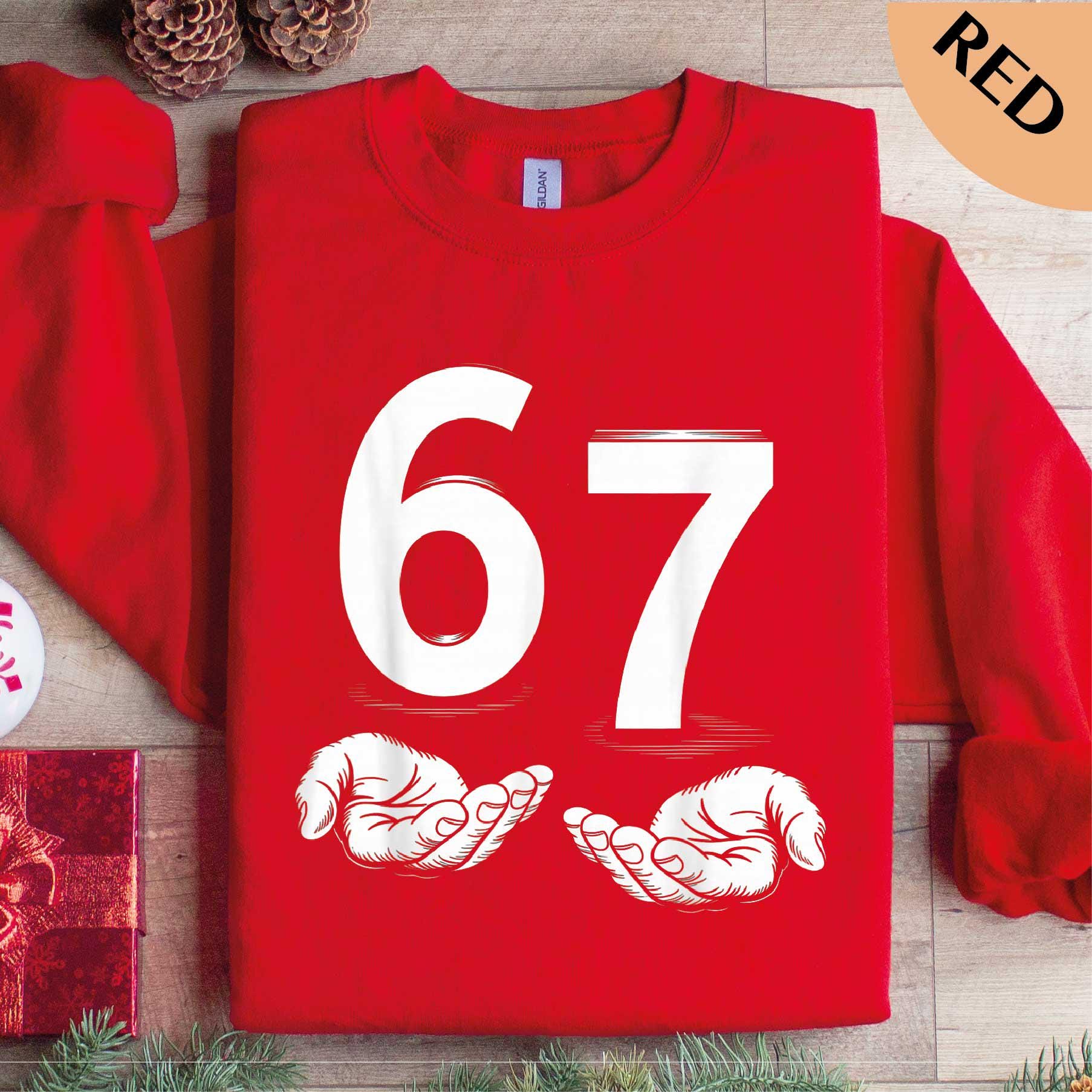 Viral 67 Meme Gildan 18000 Sweatshirt for Gen Z, Cozy Unisex Printify Choice, Funny Outfit, Perfect Gift