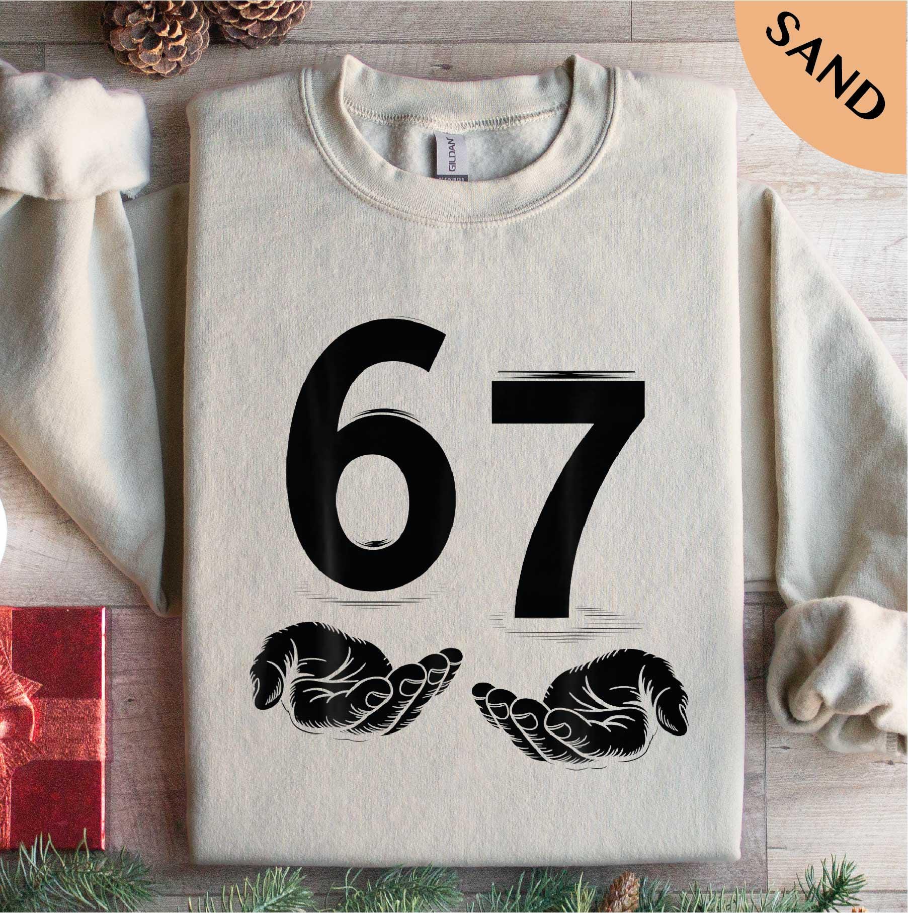 Viral 67 Meme Gildan 18000 Sweatshirt for Gen Z, Cozy Unisex Printify Choice, Funny Outfit, Perfect Gift