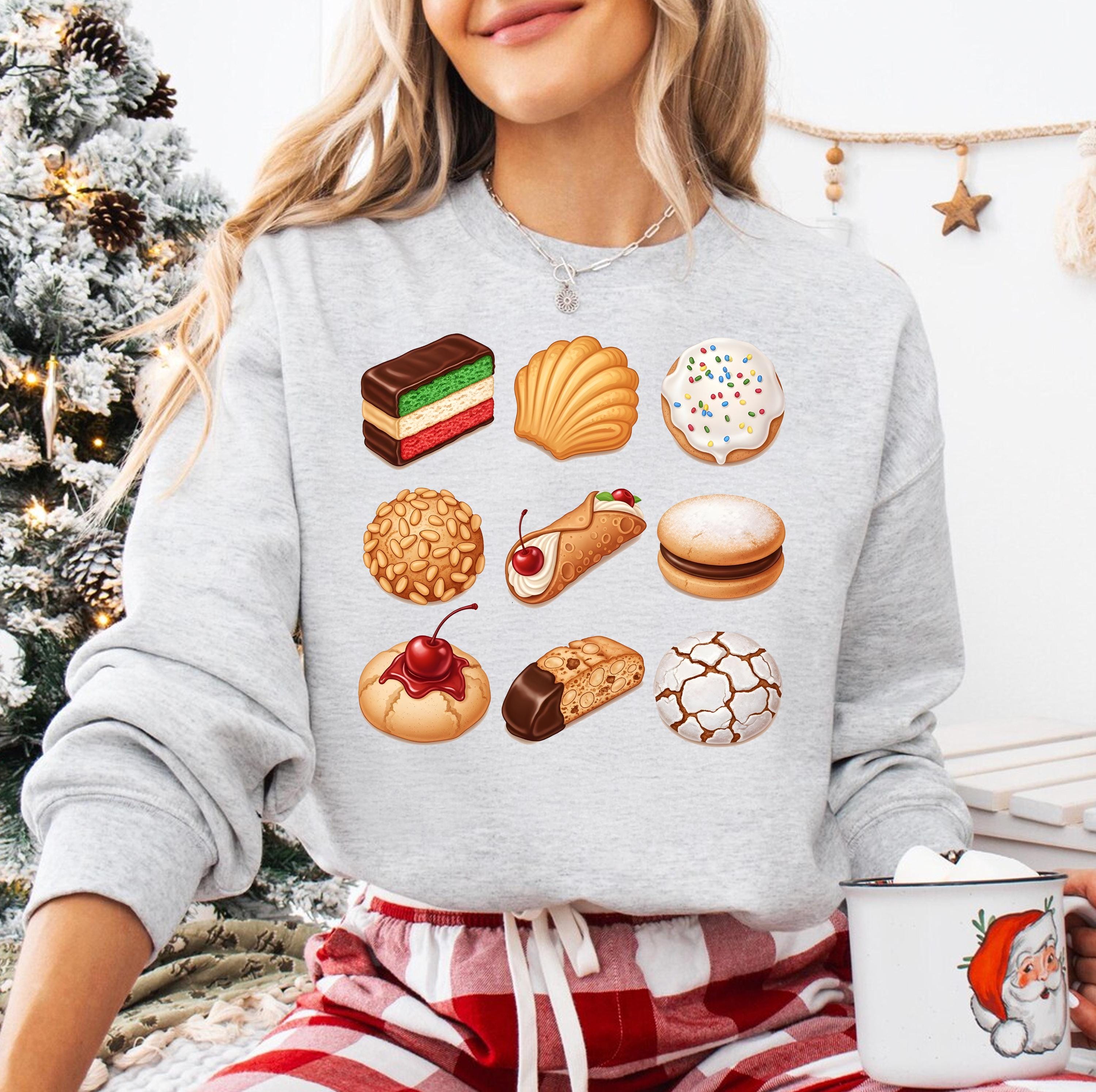 Comfort Colors® Unisex Italian Christmas Cookie Sweatshirt, Funny Holiday Crewneck for Parties, Perfect Hostess Gift, Garment-Dyed Xmas Eve Sweater
