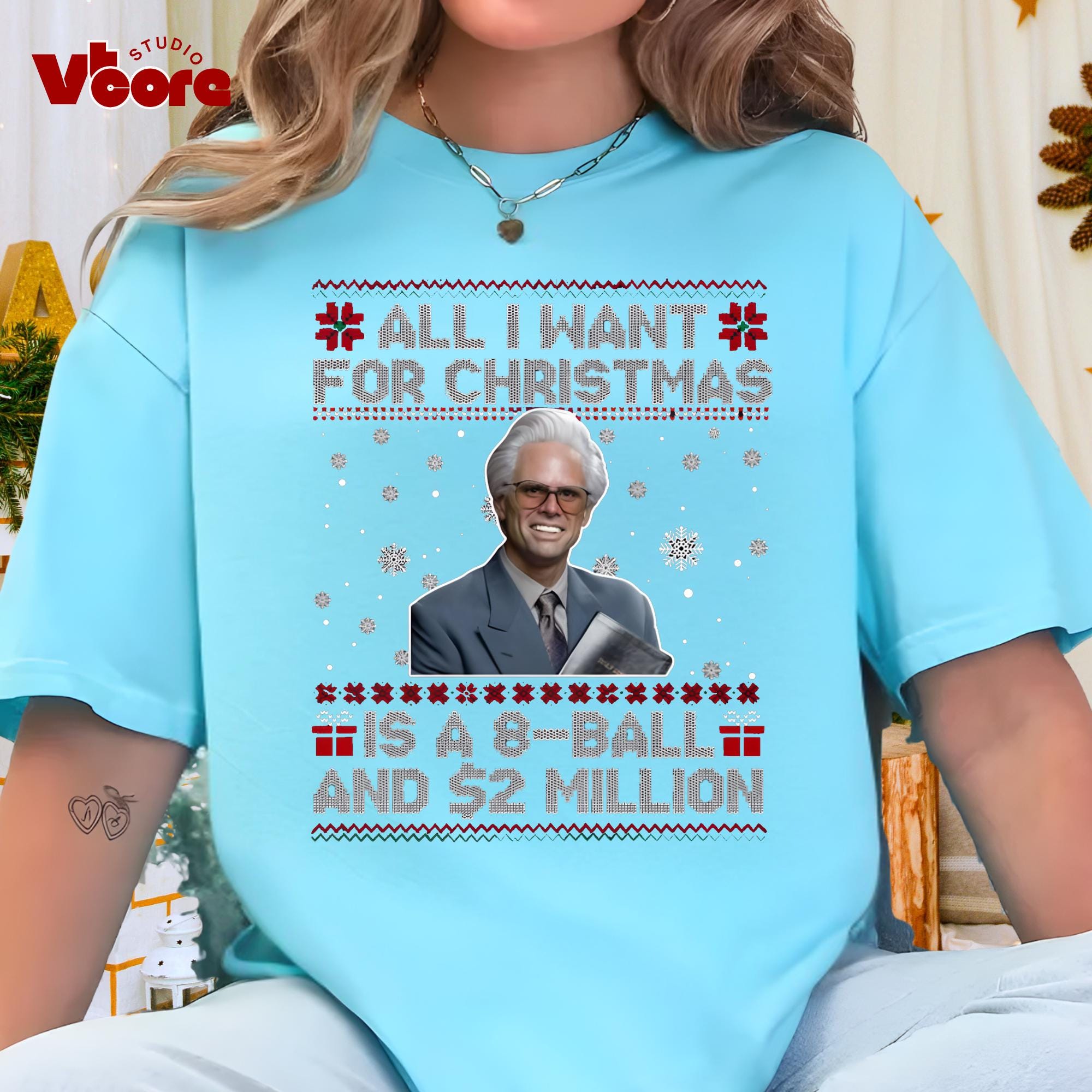 Comfort Colors® 1566 Unisex Garment-Dyed Sweatshirt - "All I Want For Christmas Is A 8-Ball And 2 Million" Shirt, Baby Billy Christmas Sweater, Perfect Winter Holiday T-Shirt for Women & Men, Cozy Gift Idea