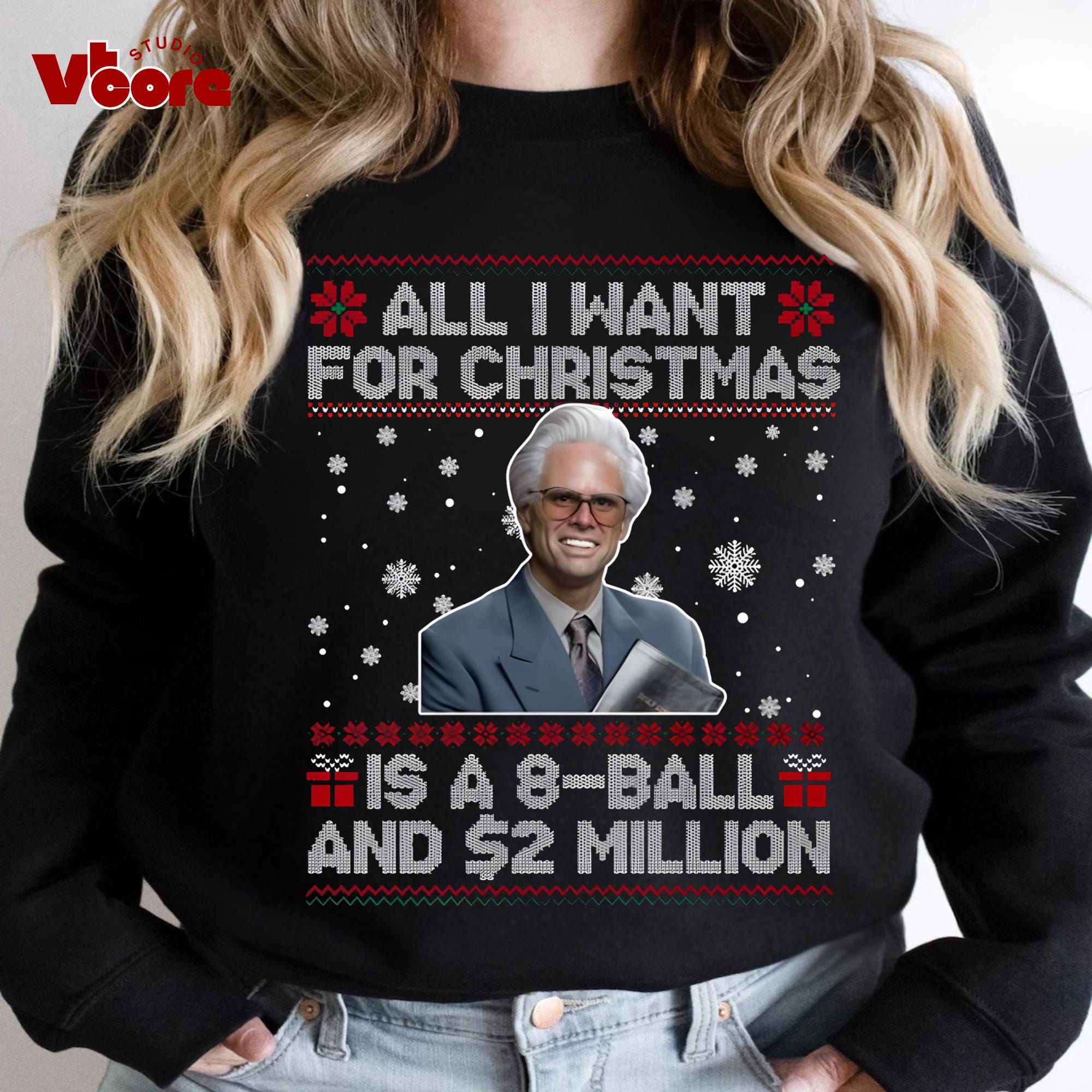Comfort Colors® 1566 Unisex Garment-Dyed Sweatshirt - "All I Want For Christmas Is A 8-Ball And 2 Million" Shirt, Baby Billy Christmas Sweater, Perfect Winter Holiday T-Shirt for Women & Men, Cozy Gift Idea