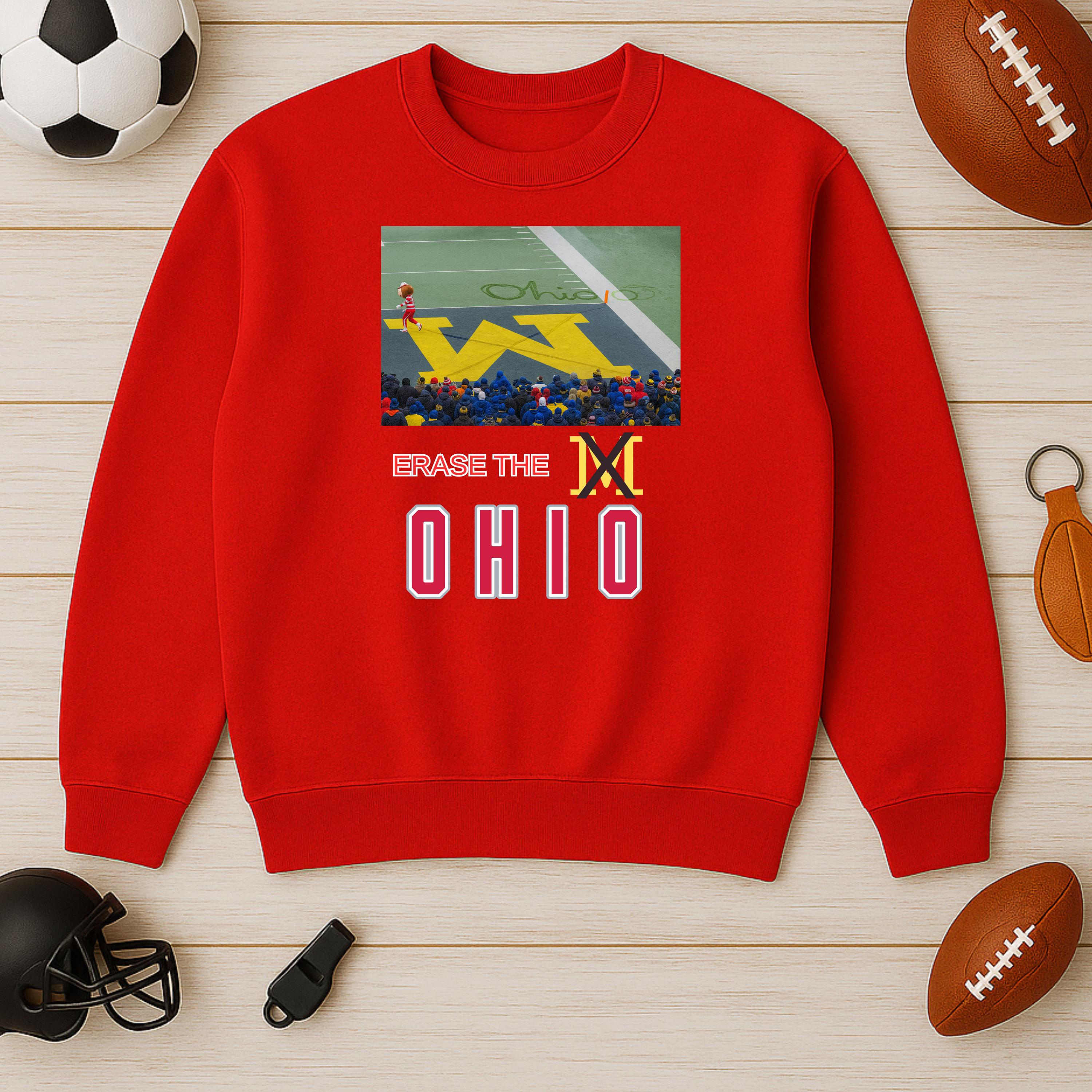 Gildan 18000 OSU Rivalry Sweatshirt, Funny Brutus vs Michigan Crewneck, Cozy Unisex Game Day Outfit, Printify Choice Football Gift for Fans