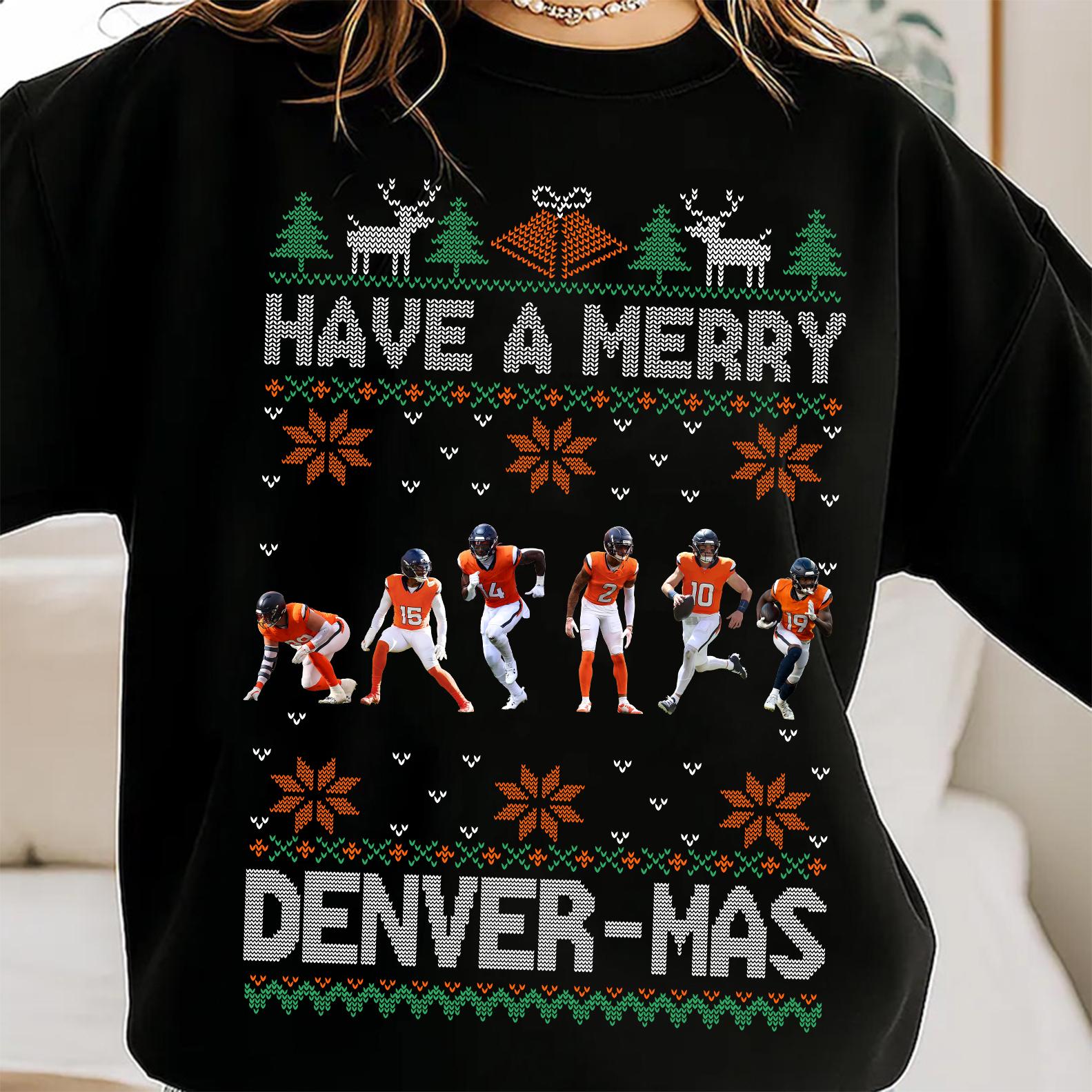 Gildan 18000 Denver Football Christmas Crewneck for Fans, Cozy Unisex Sweatshirt, Trendy Gift, Printify Choice, Game Day Aesthetic